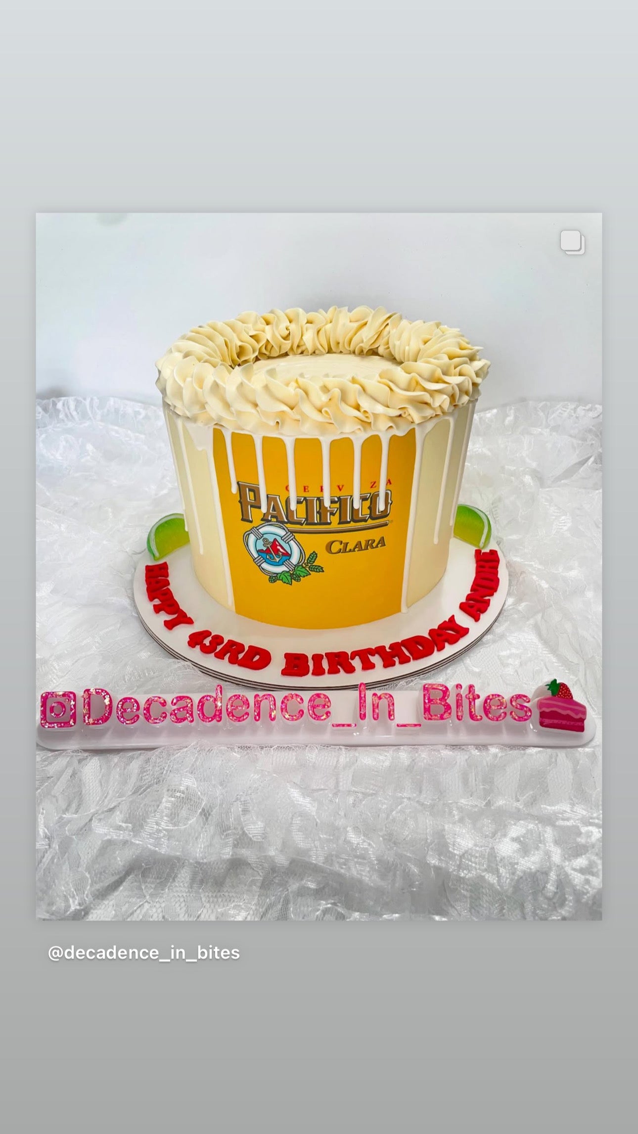 White nameplate with Cake #15