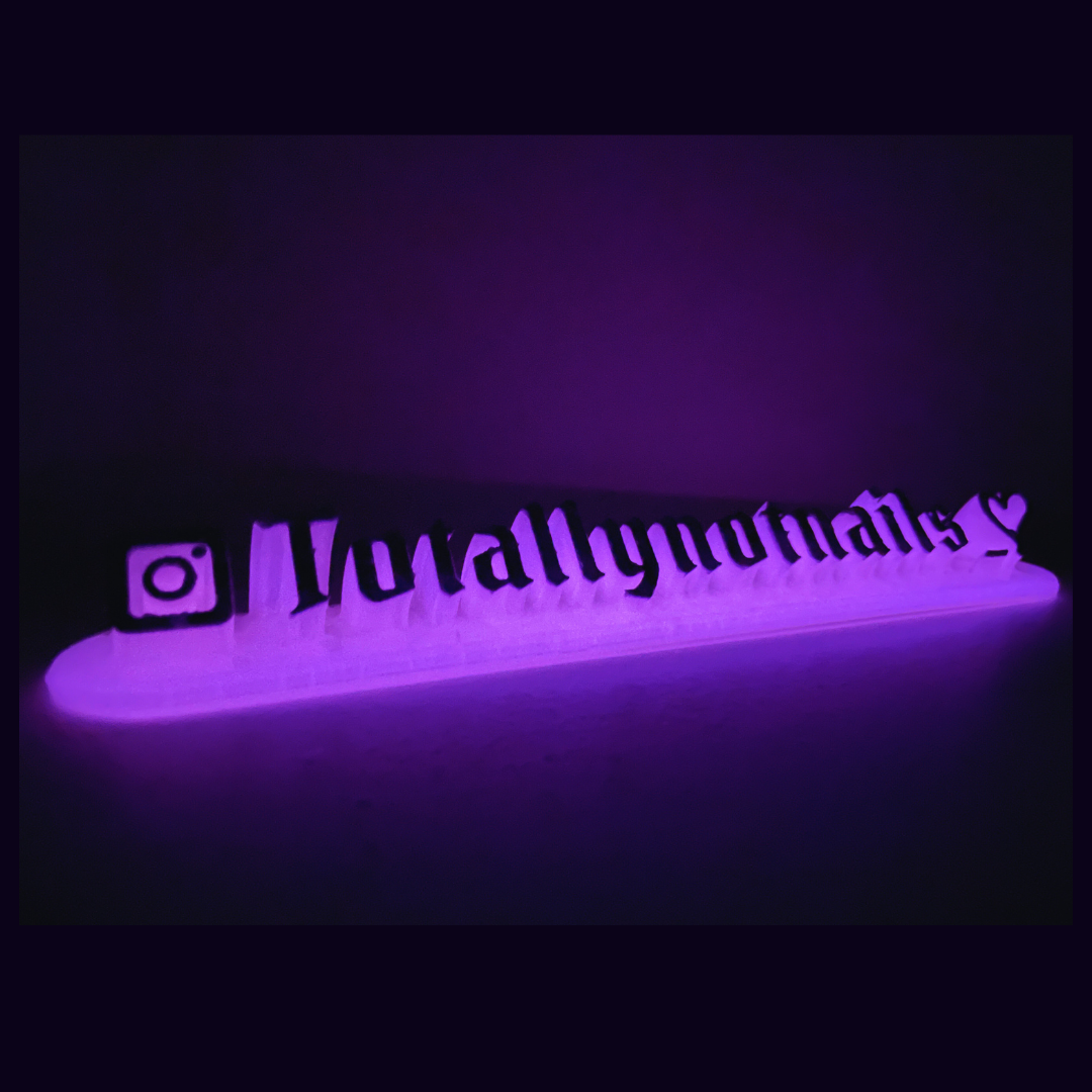 Glow in the dark nameplate with Heart #6