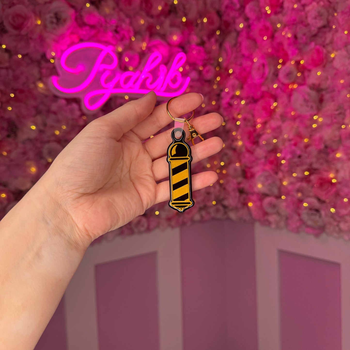 NFC Barber Pole keychain Free US Delivery