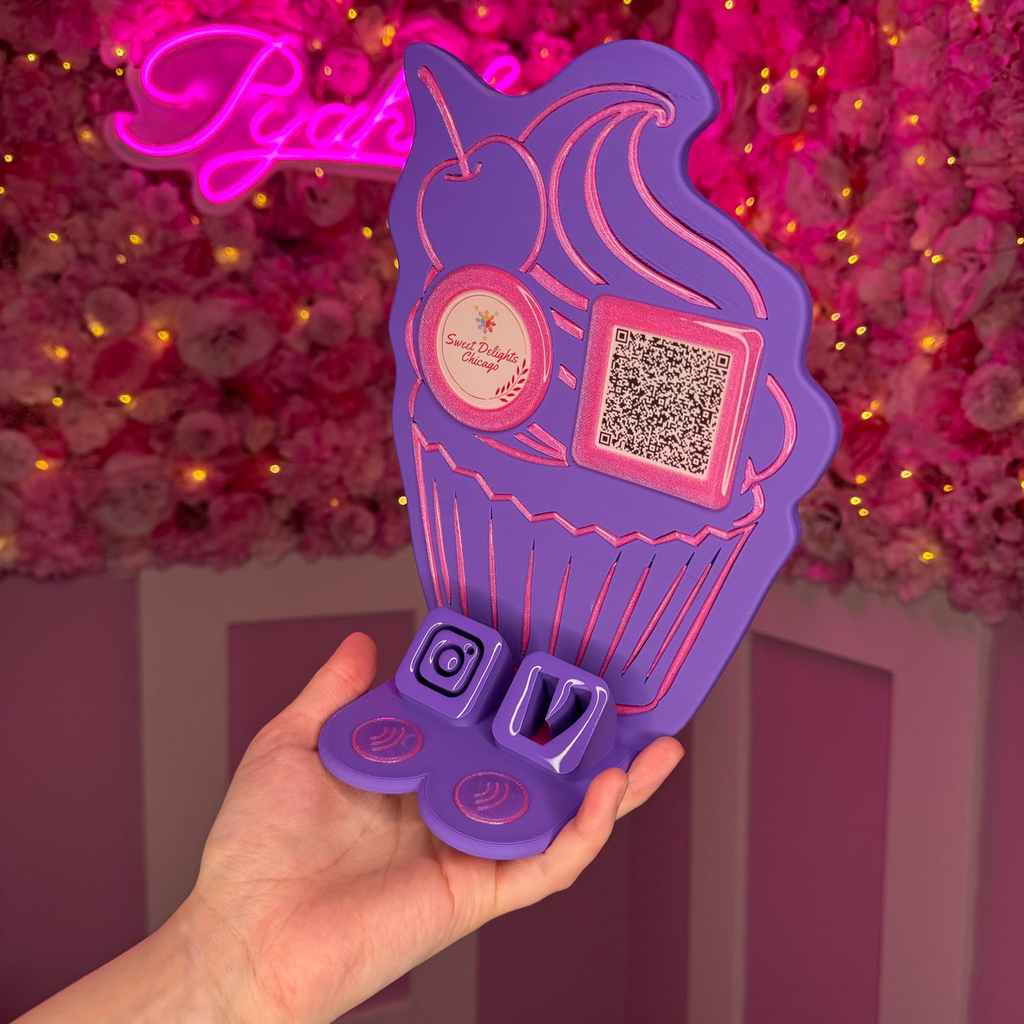 2 Payment Cupcake Stand, Logo AND INSTAGRAM FREE US DELIVERY