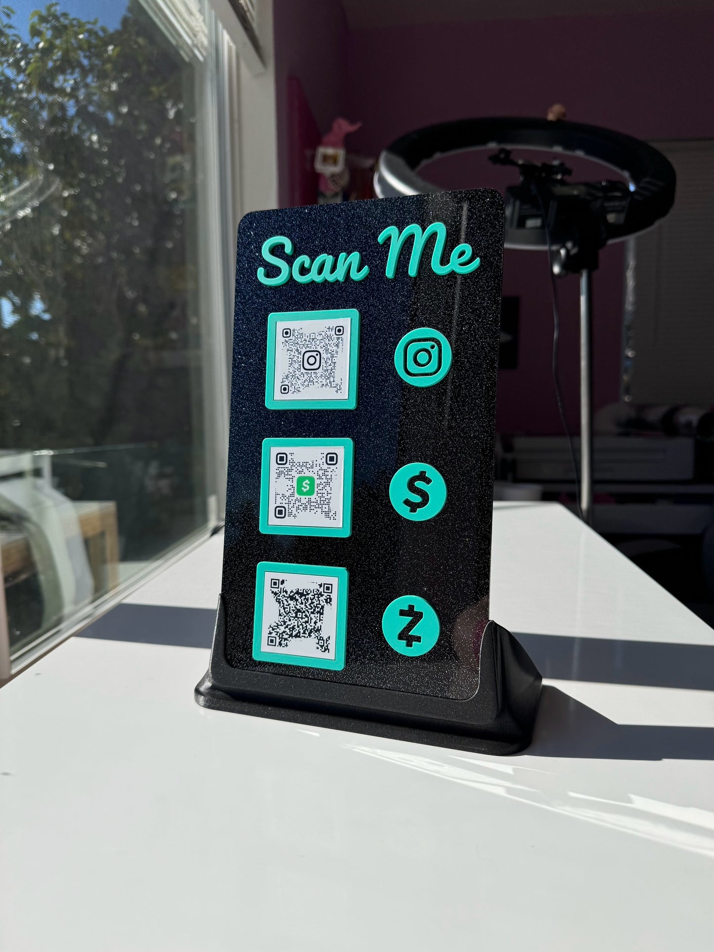 Rectangle 3 QR code acrylic stand FREE US DELIVERY