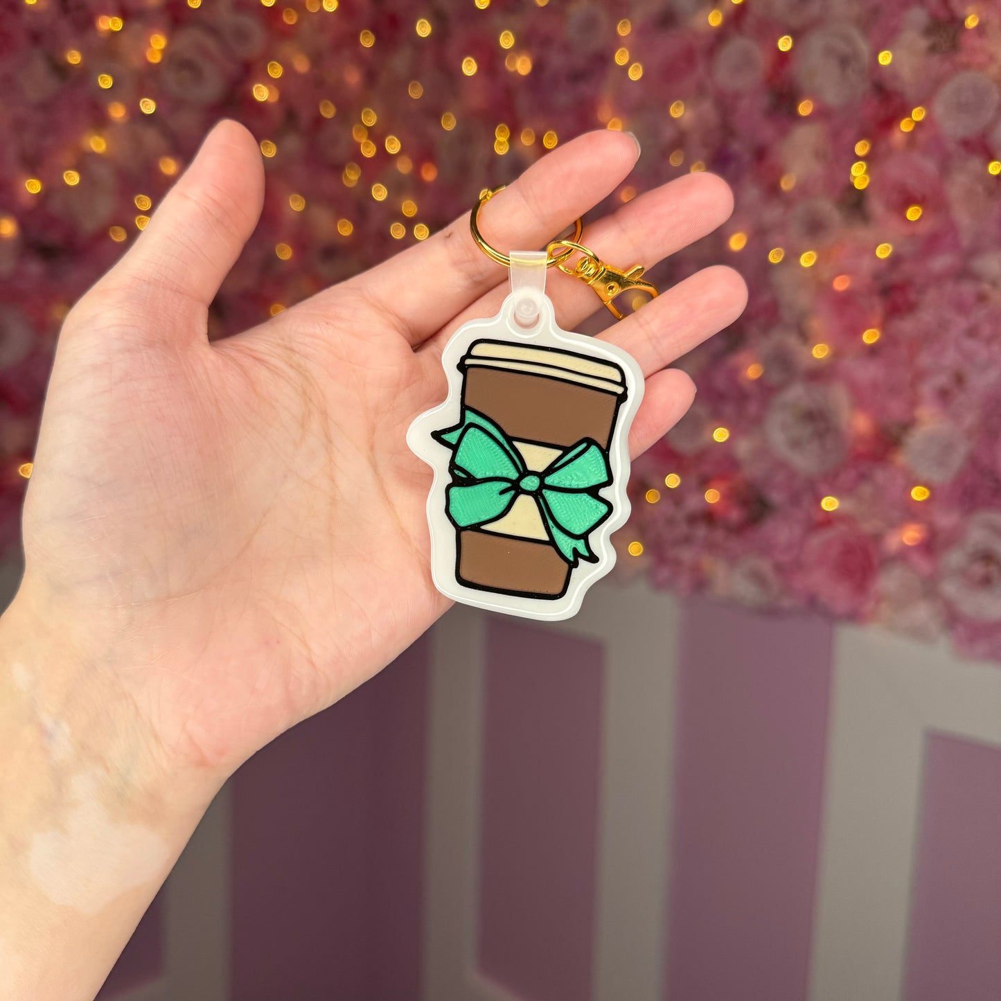 NFC Coffee Cup with Bow keychain Free US Delivery