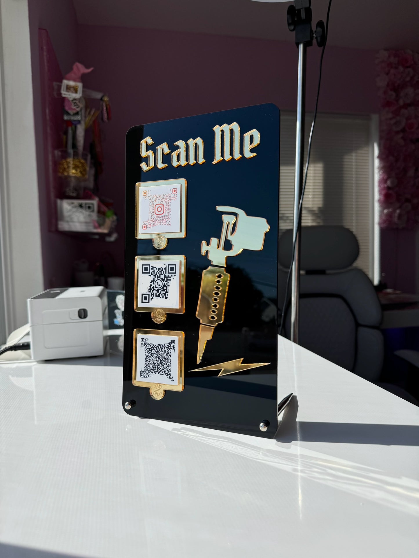 Tattoo 3 QR code acrylic stand FREE US DELIVERY