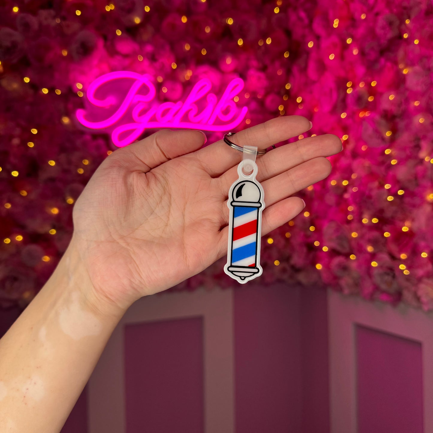 NFC Barber Pole keychain Free US Delivery