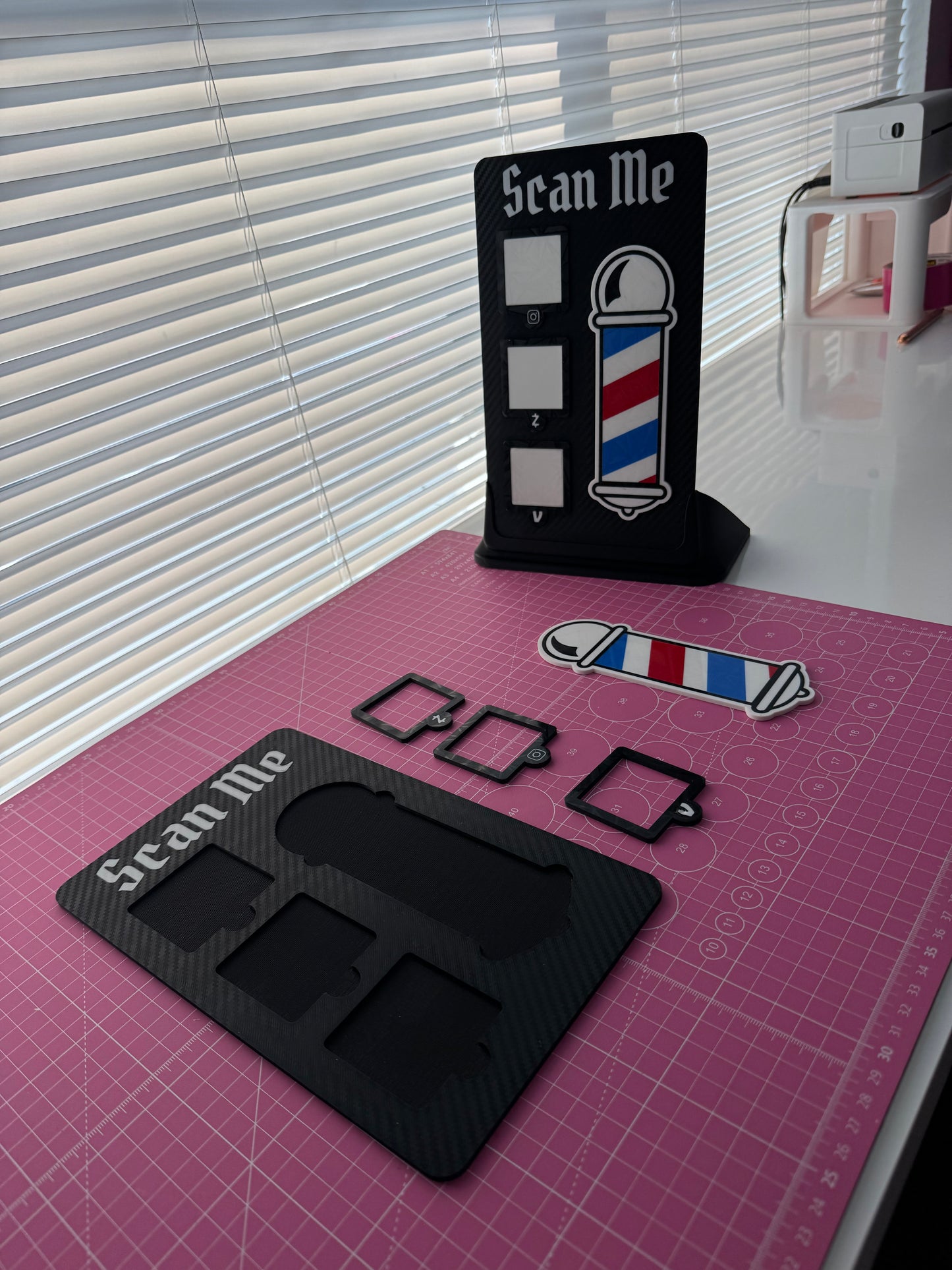 Barber Pole QR code stand STL
