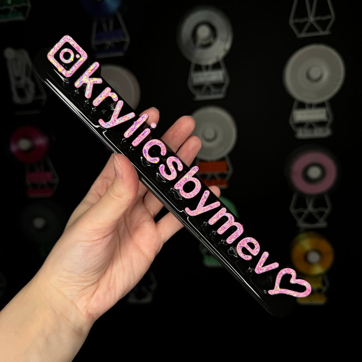 Black nameplate with Heart #41