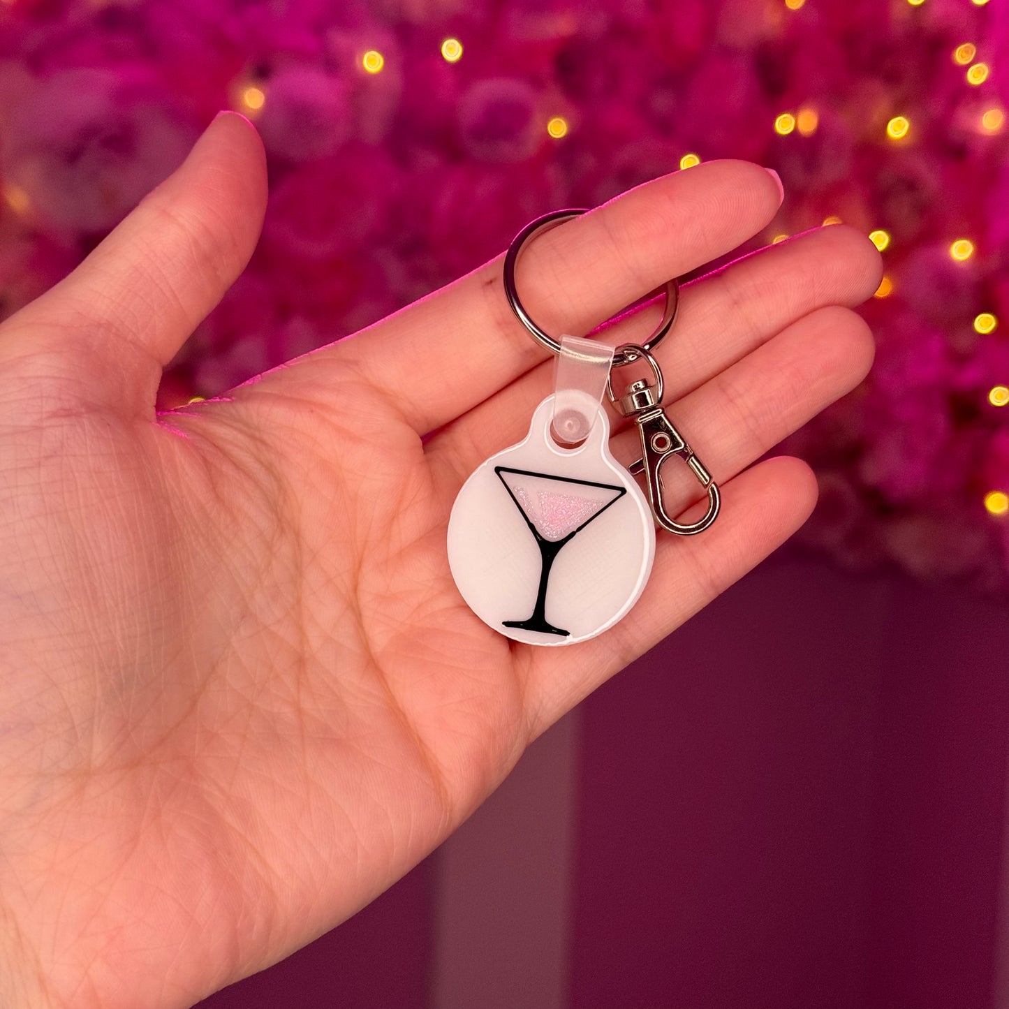 NFC Martini Glass keychain Free US Delivery