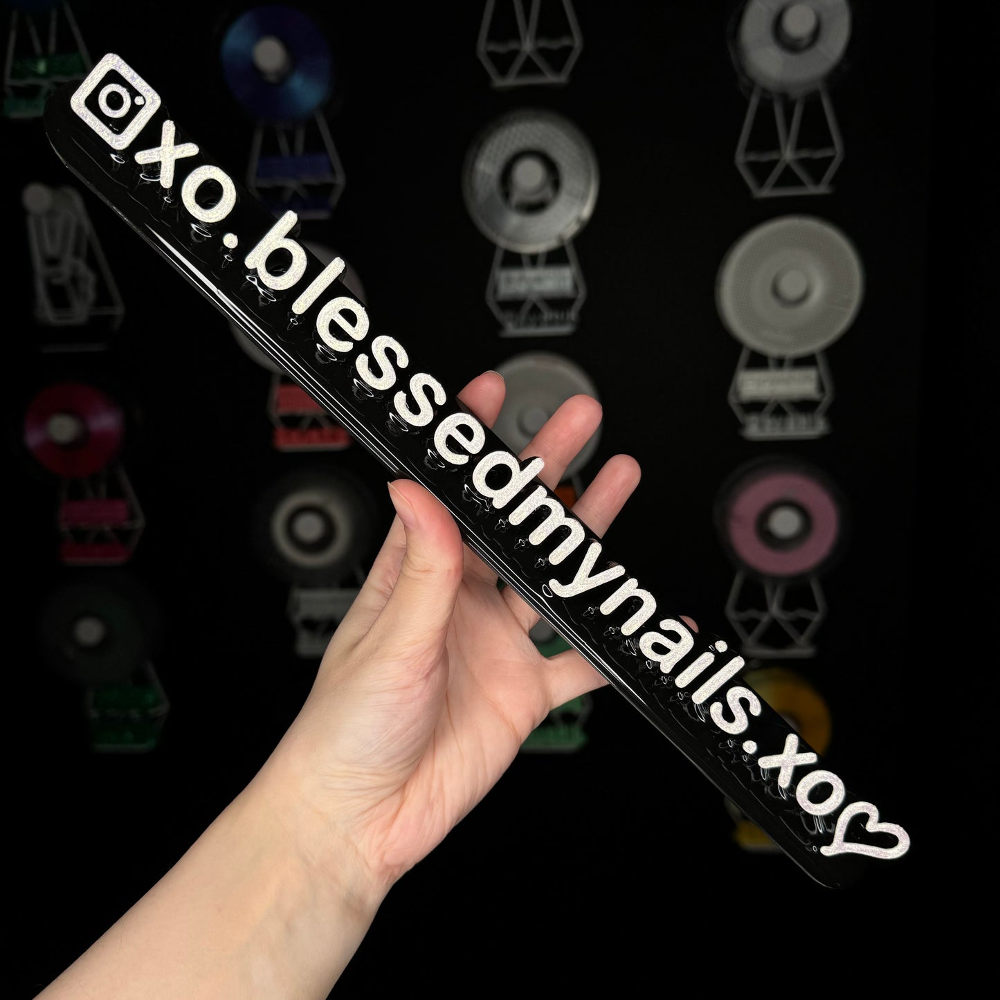 Black nameplate with Heart #49