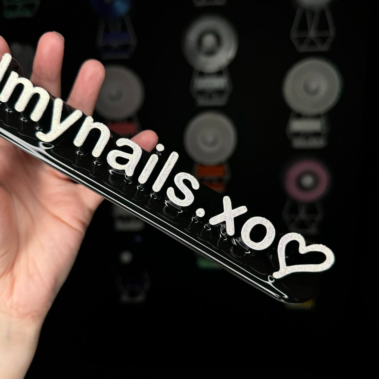 Black nameplate with Heart #49