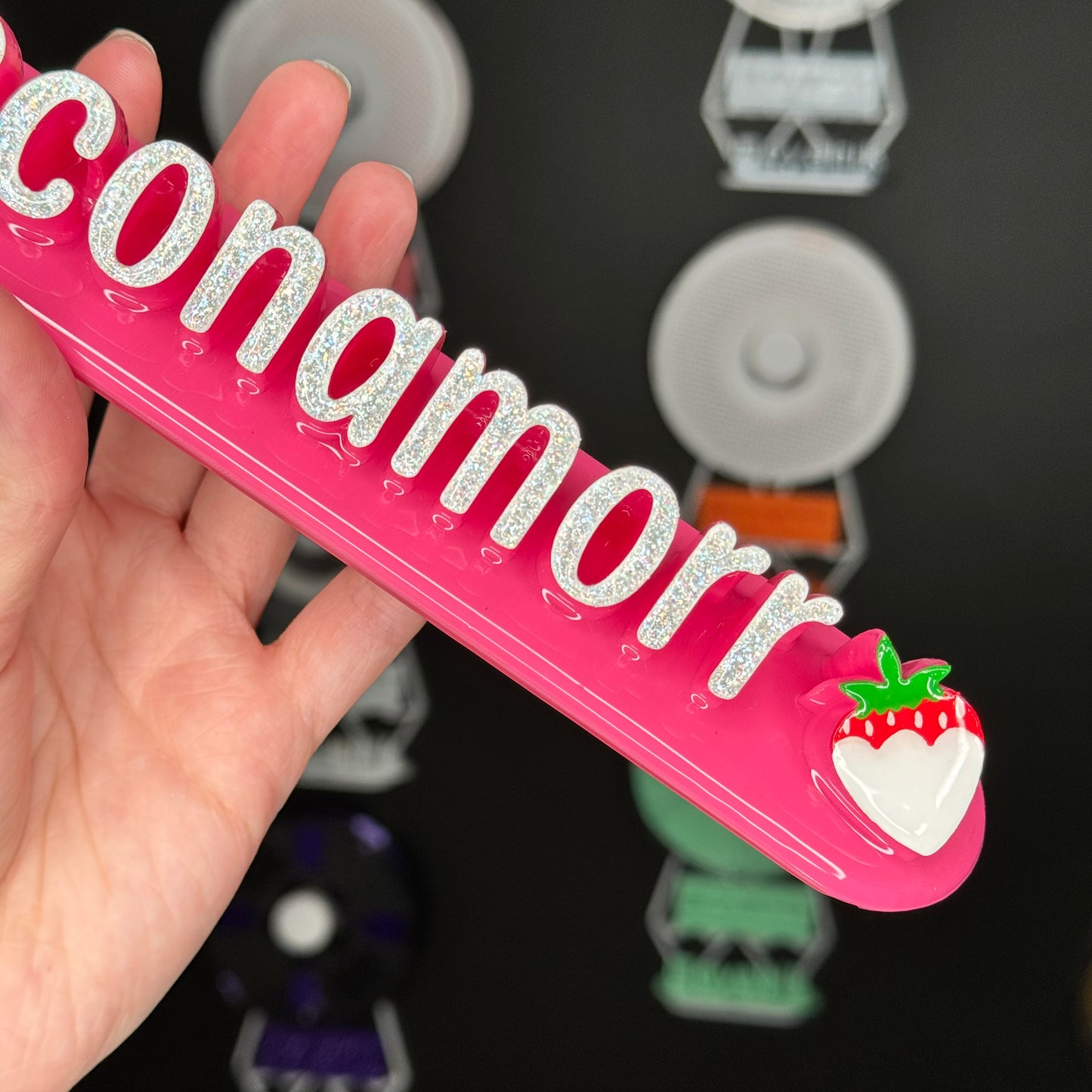 Hot Pink nameplate with Strawberry #43
