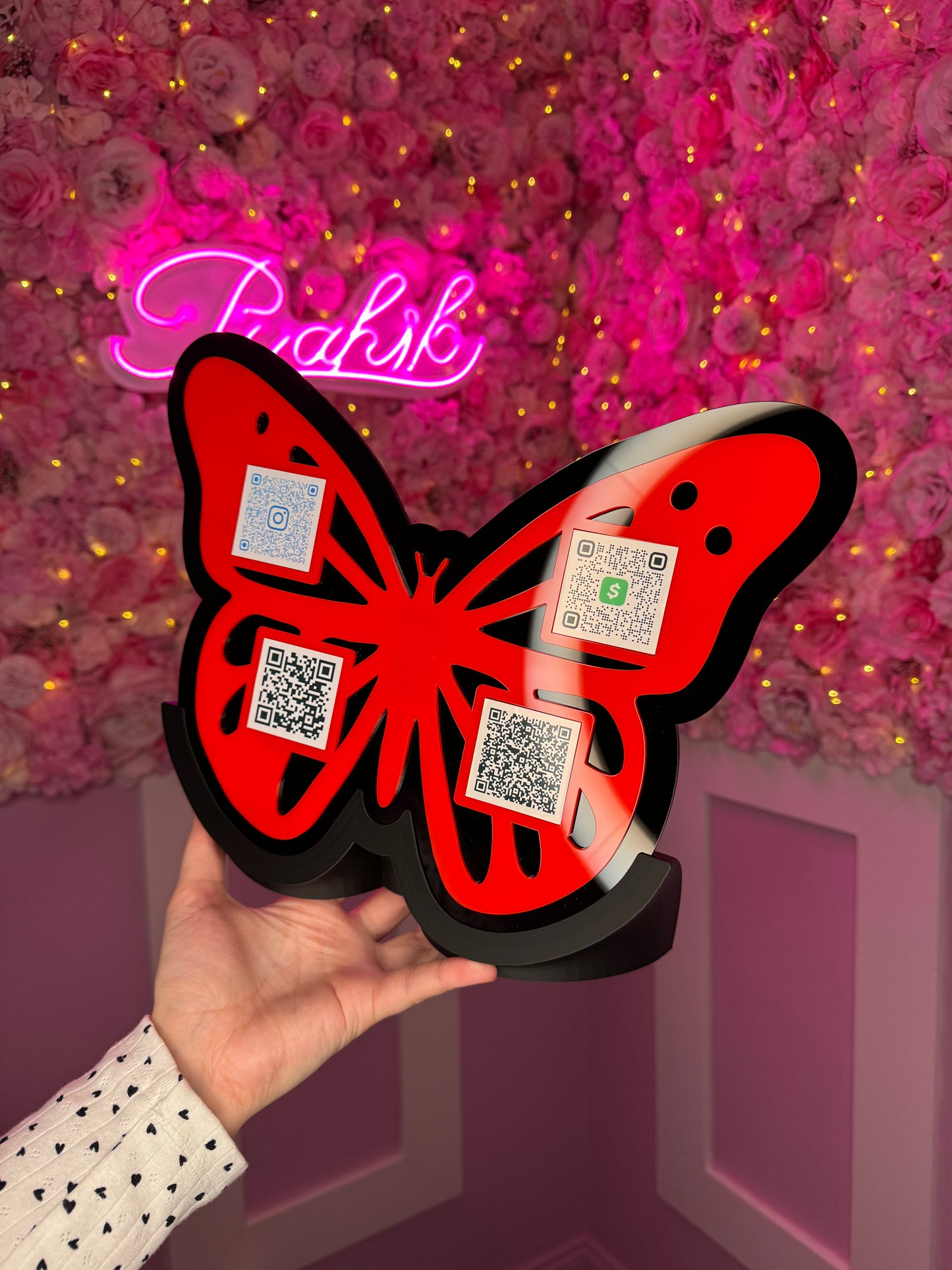 4 QR code acrylic Butterfly stand FREE US DELIVERY