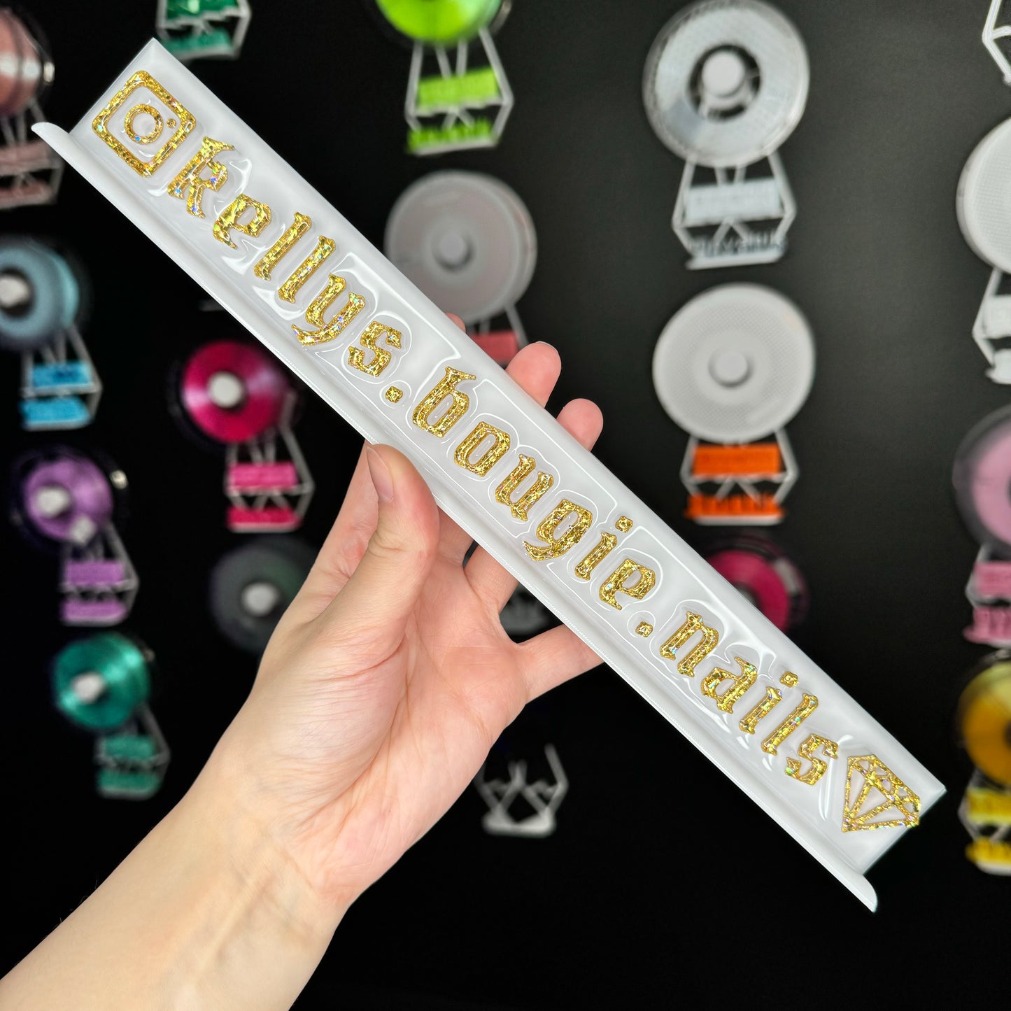 White Classic nameplate with Diamond #45
