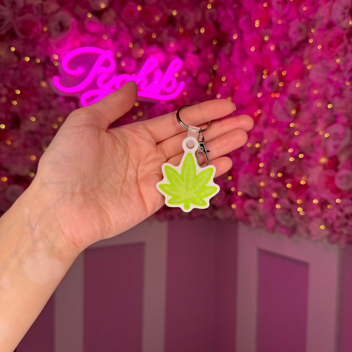 NFC Cannabis Leaf keychain Free US Delivery