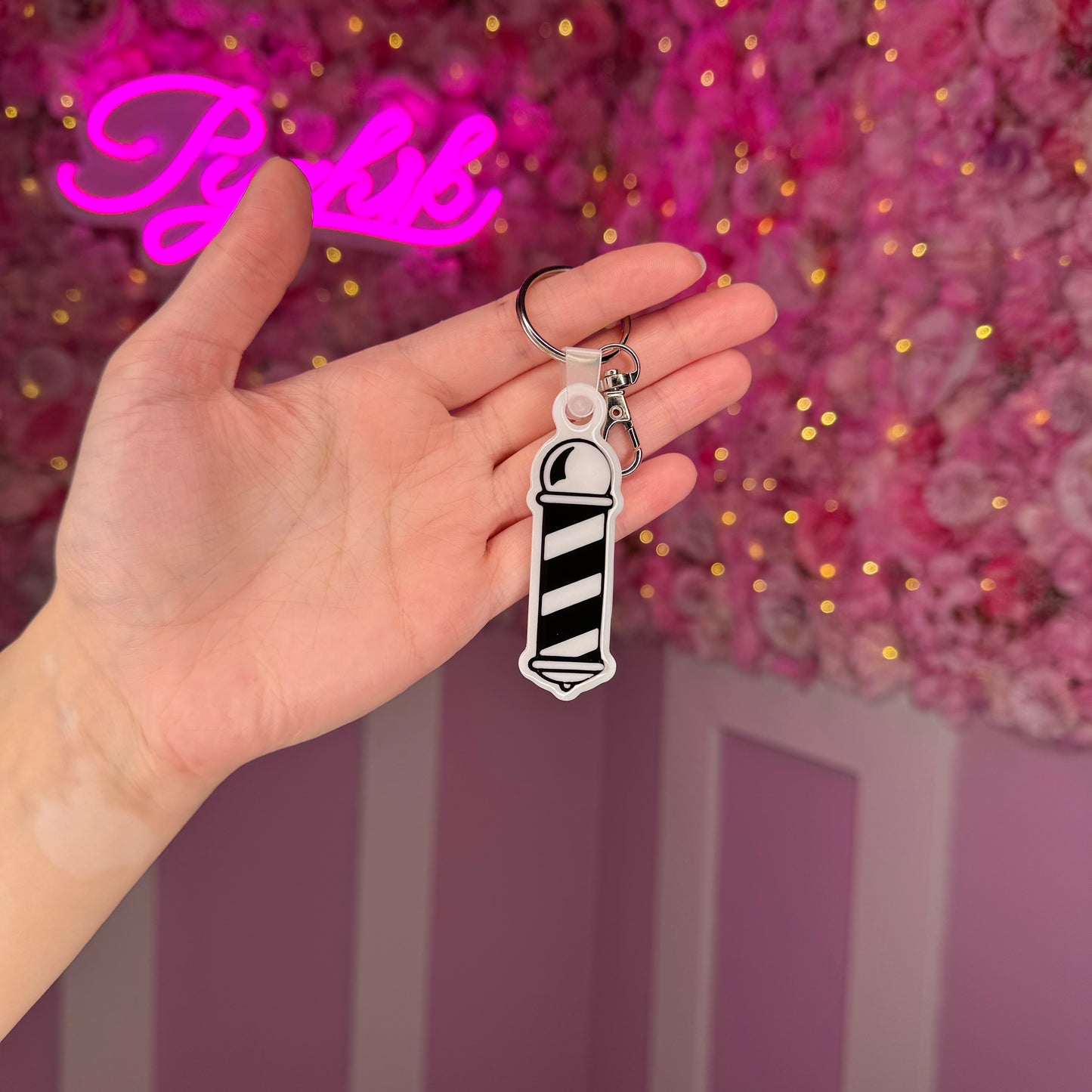 NFC Barber Pole keychain Free US Delivery