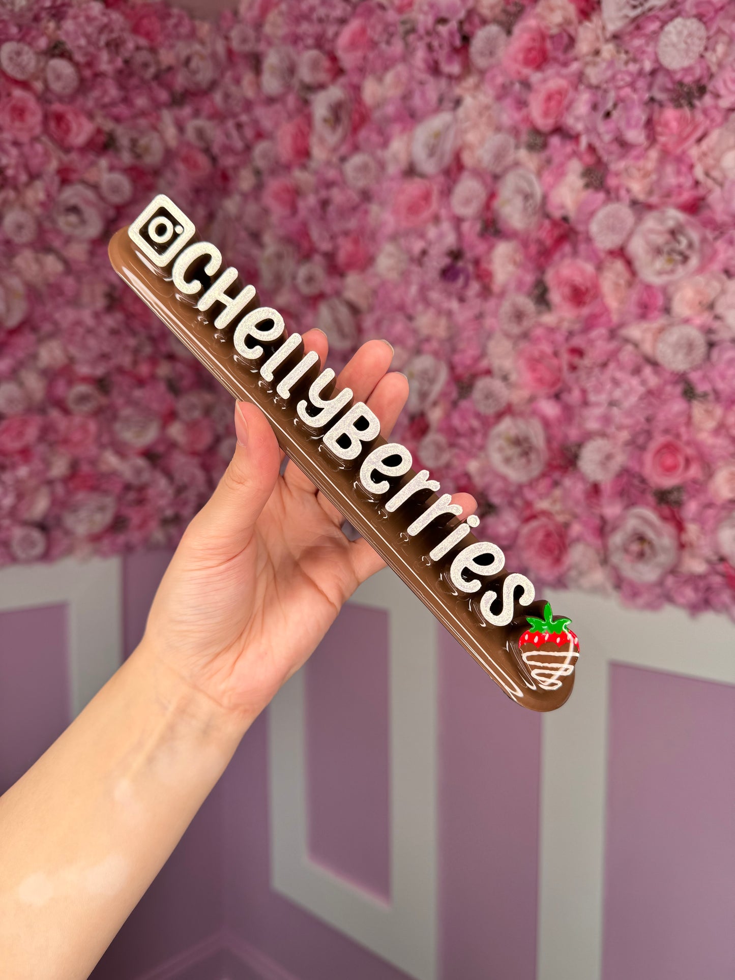 Brown nameplate with Dipped Strawberry #59