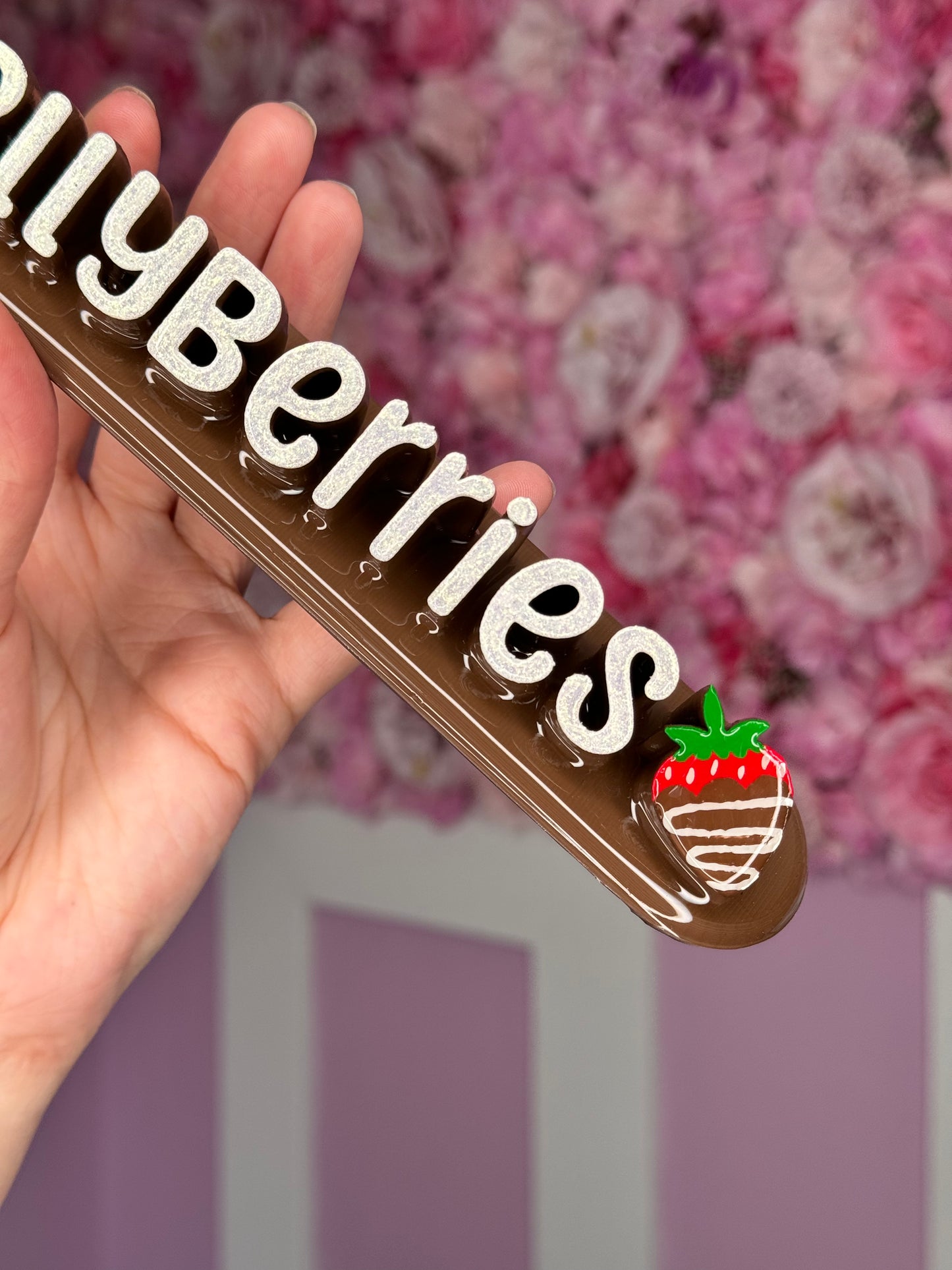 Brown nameplate with Dipped Strawberry #59