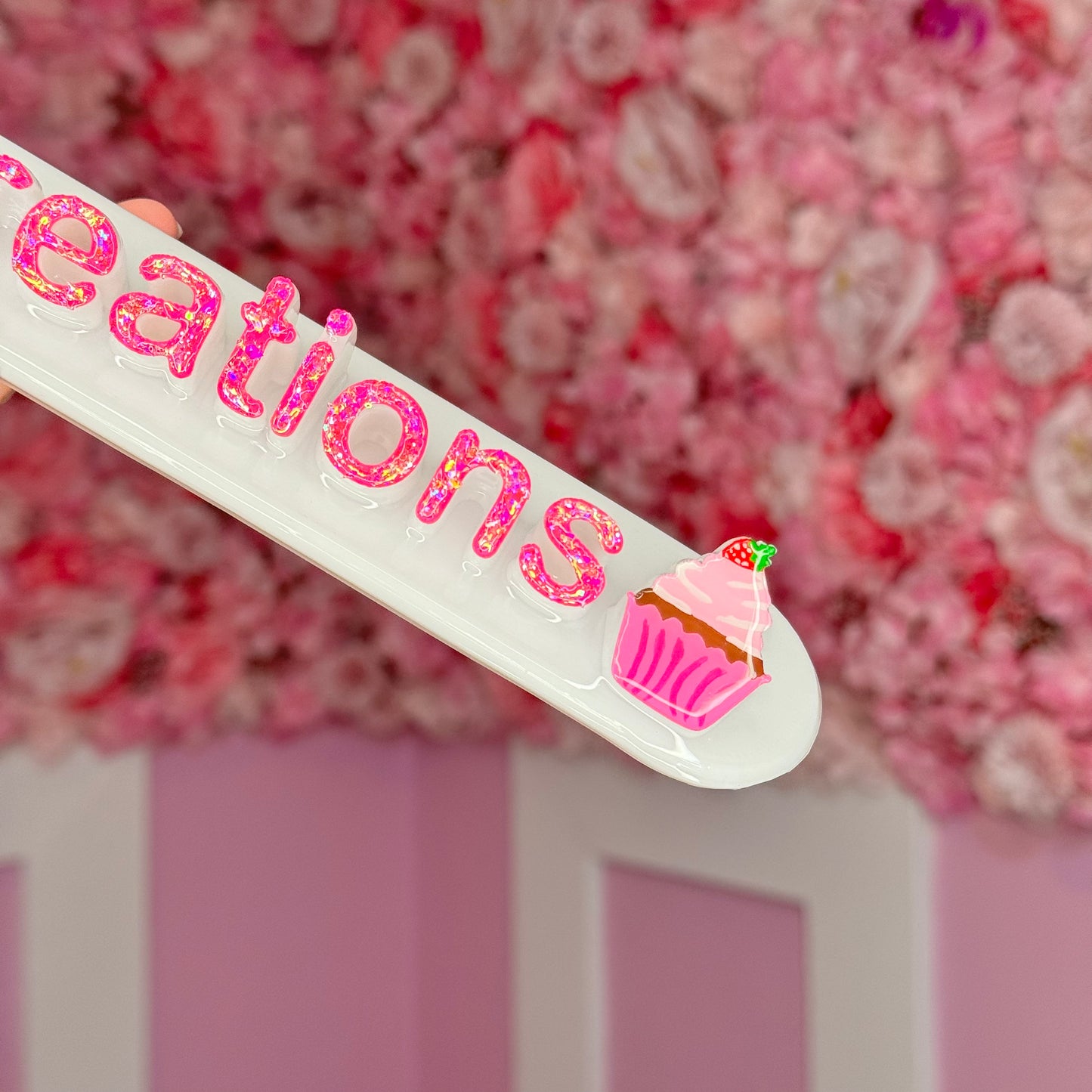 White nameplate with CupCake #13