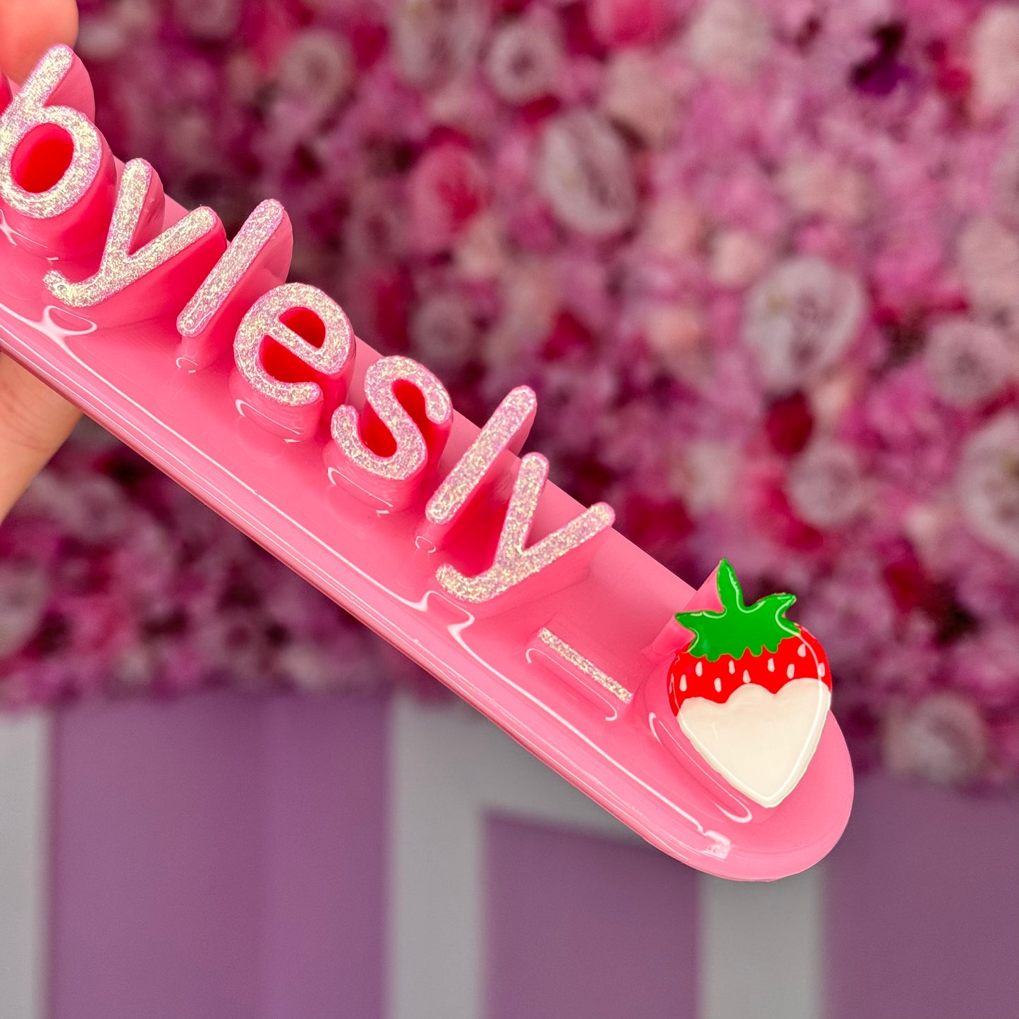 Pink nameplate with Strawberry #37