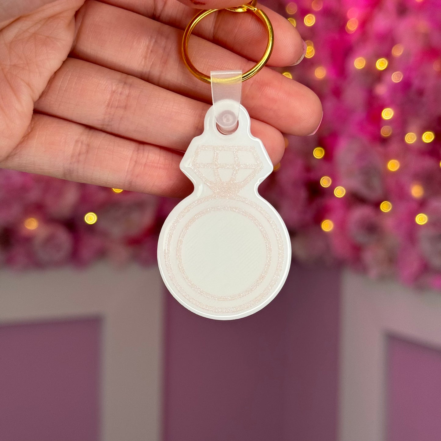 NFC Ring with diamond keychain Free US Delivery