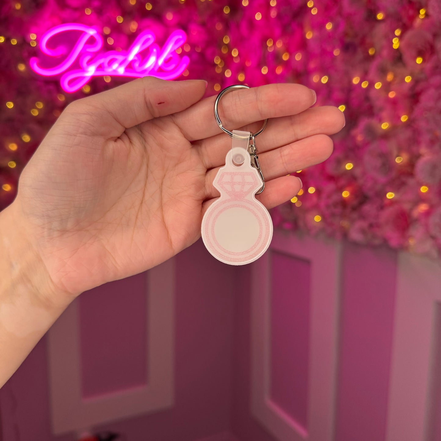 NFC Ring with diamond keychain Free US Delivery
