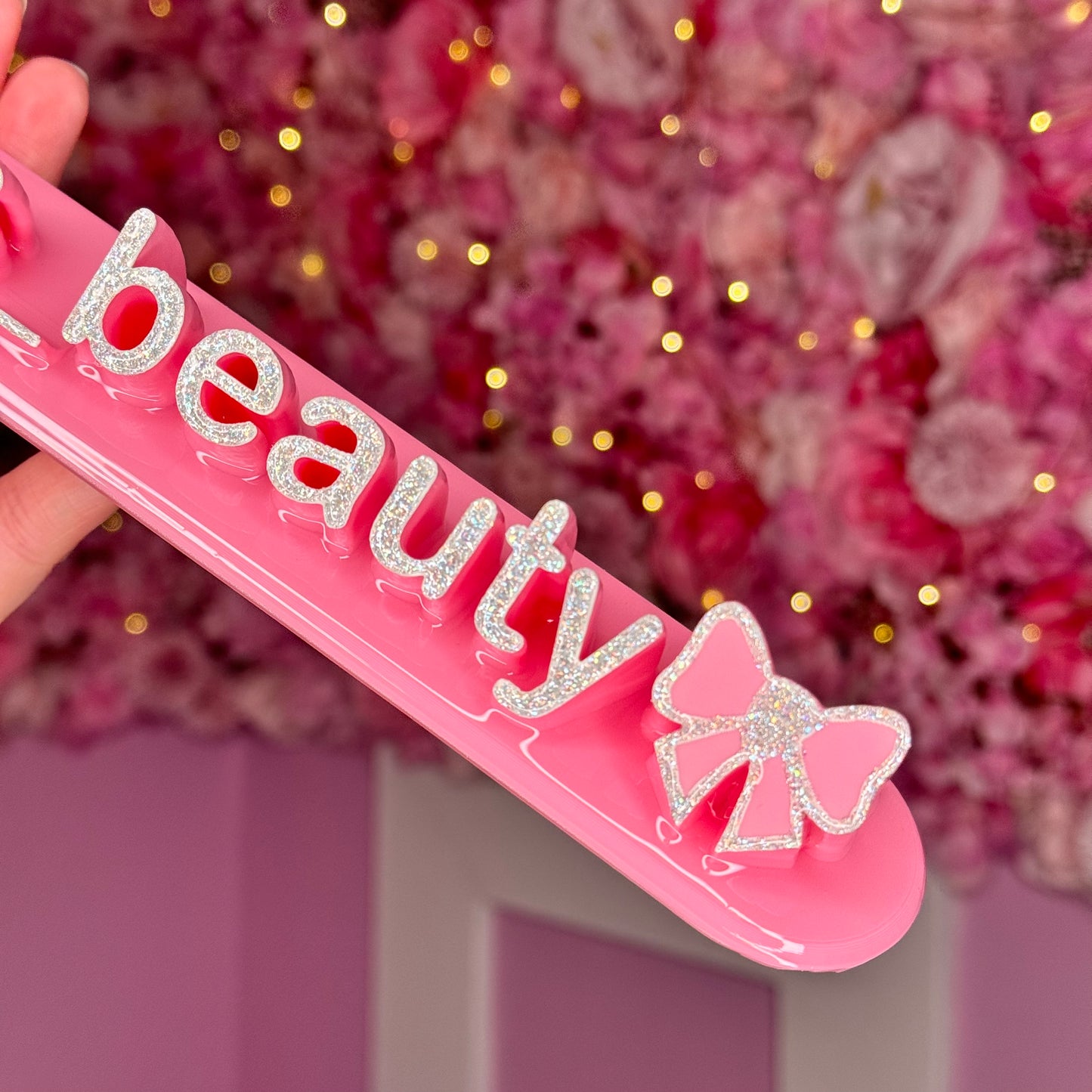 Pink nameplate Bow #39