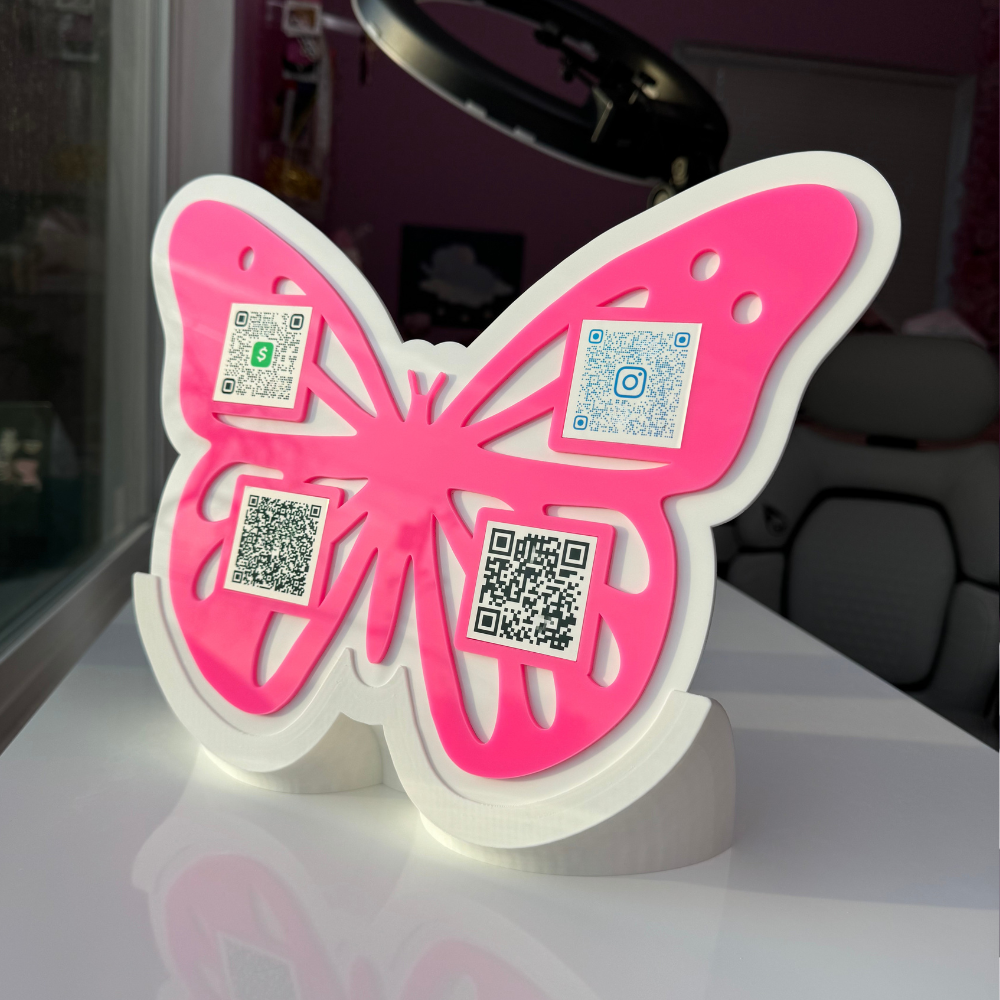 4 QR code acrylic Butterfly stand FREE US DELIVERY