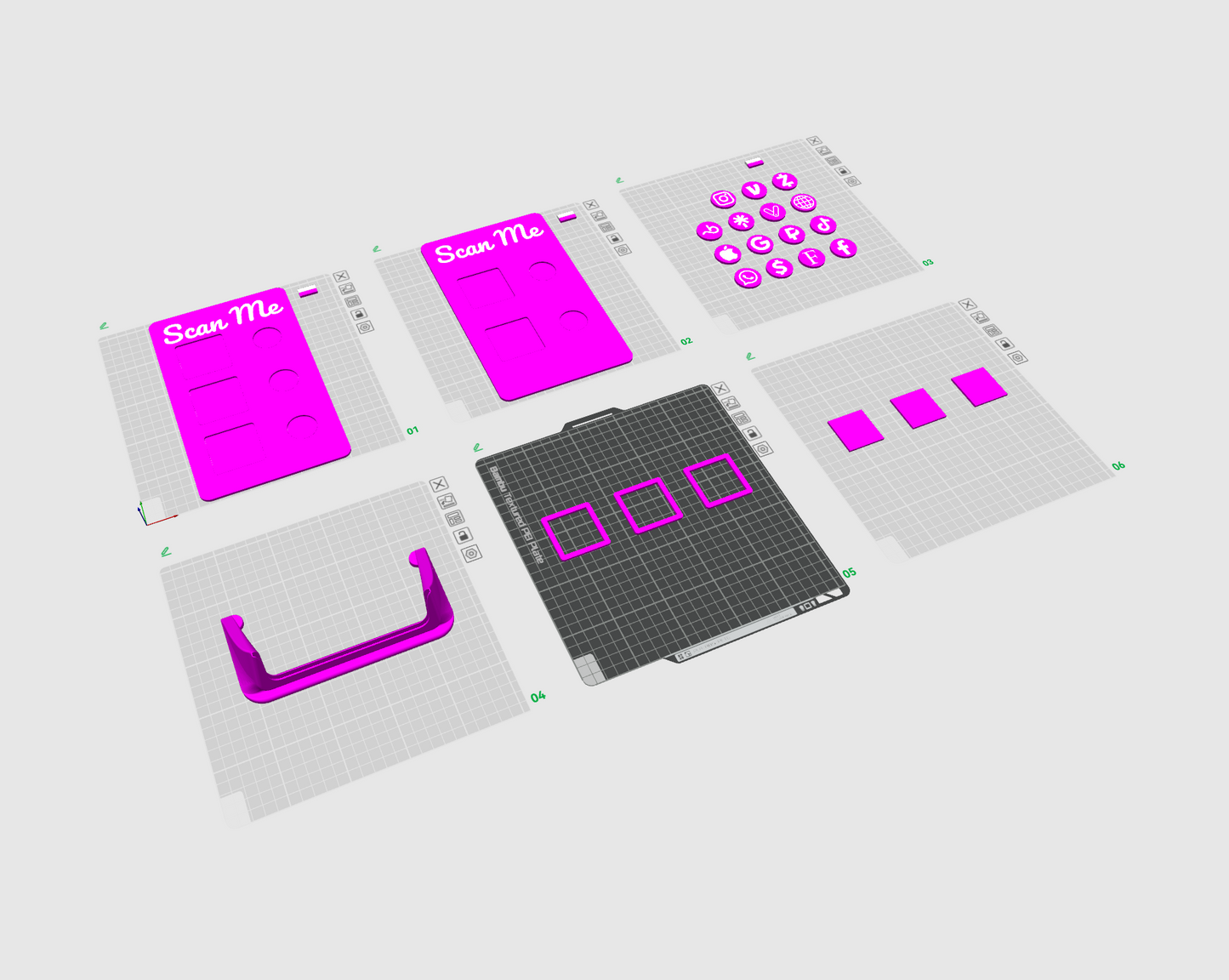 Rectangle QR code stand STL