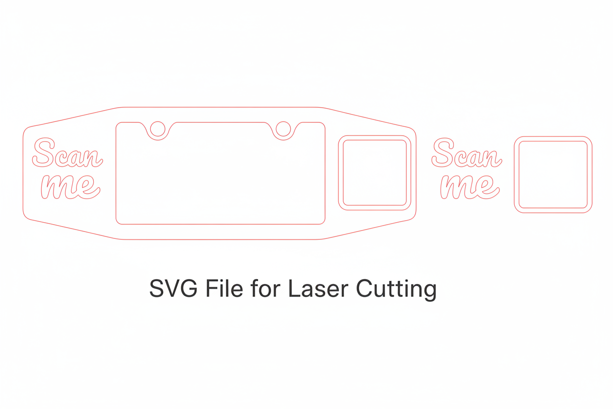 License plate holder Hybrid (SVG+STL)