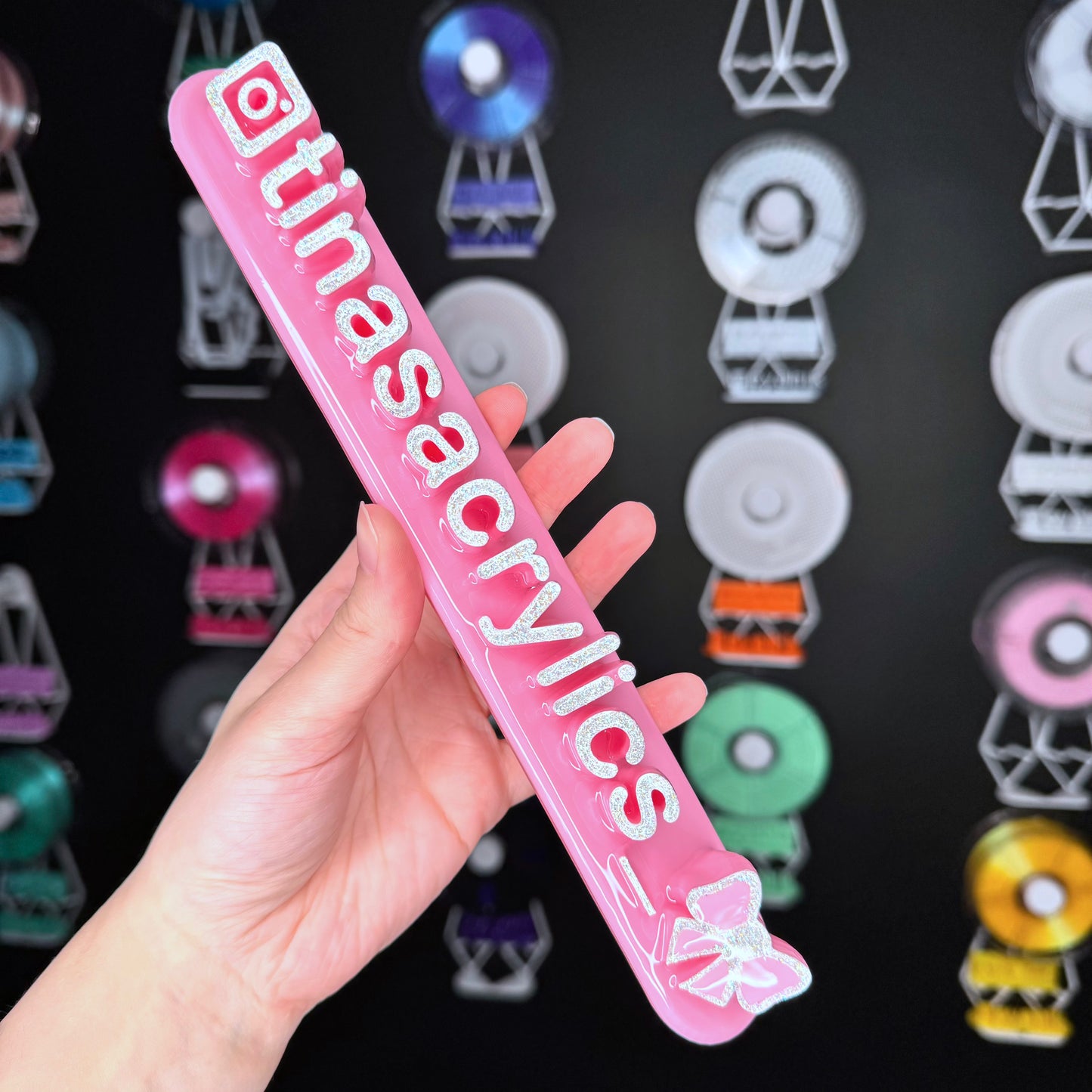 Pink nameplate Bow #39