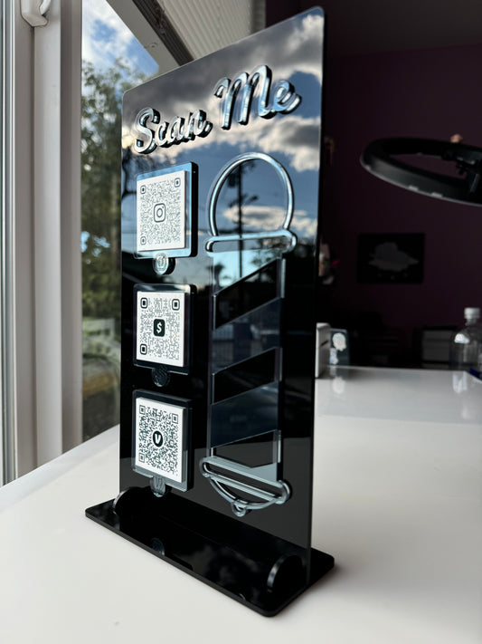 Barber 3 QR code acrylic stand FREE US DELIVERY