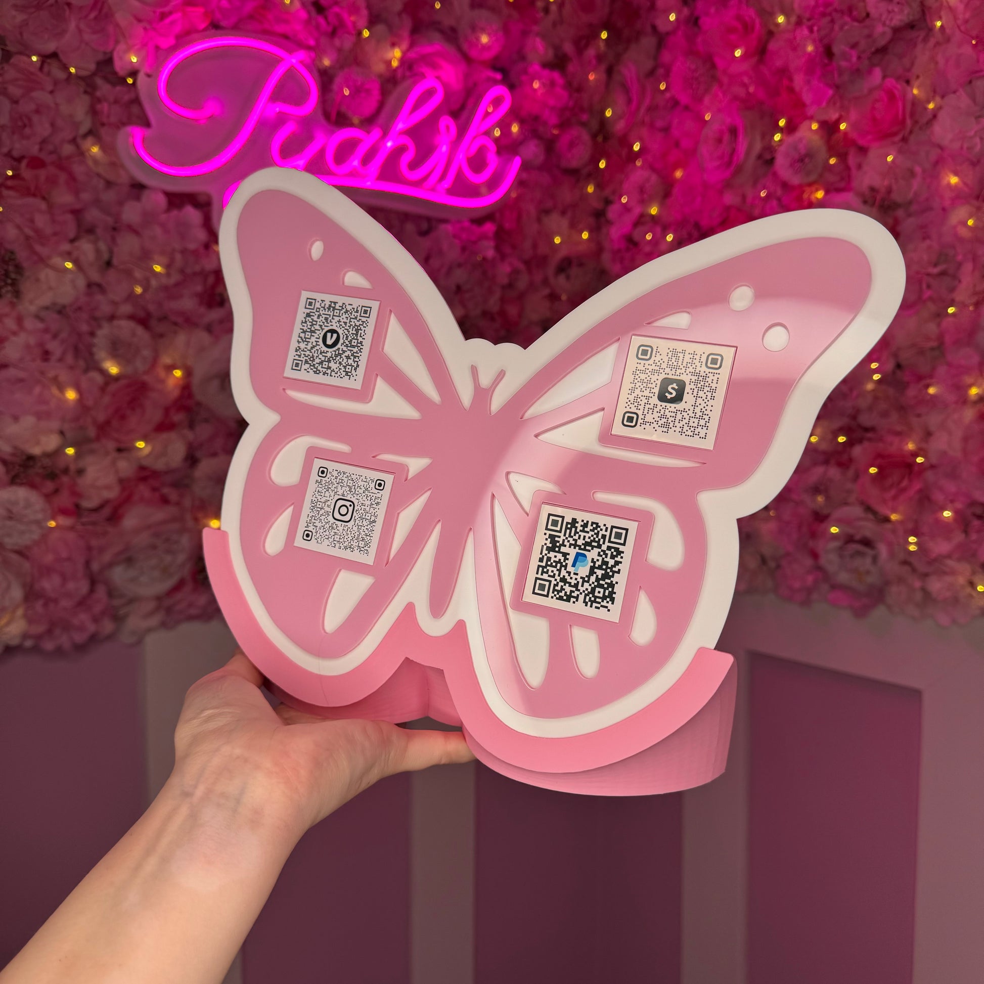 4 QR code acrylic Butterfly stand FREE US DELIVERY – Pyahik nameplates