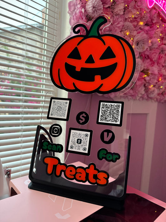 Jack-O-Lantern 3 QR code acrylic stand FREE US DELIVERY