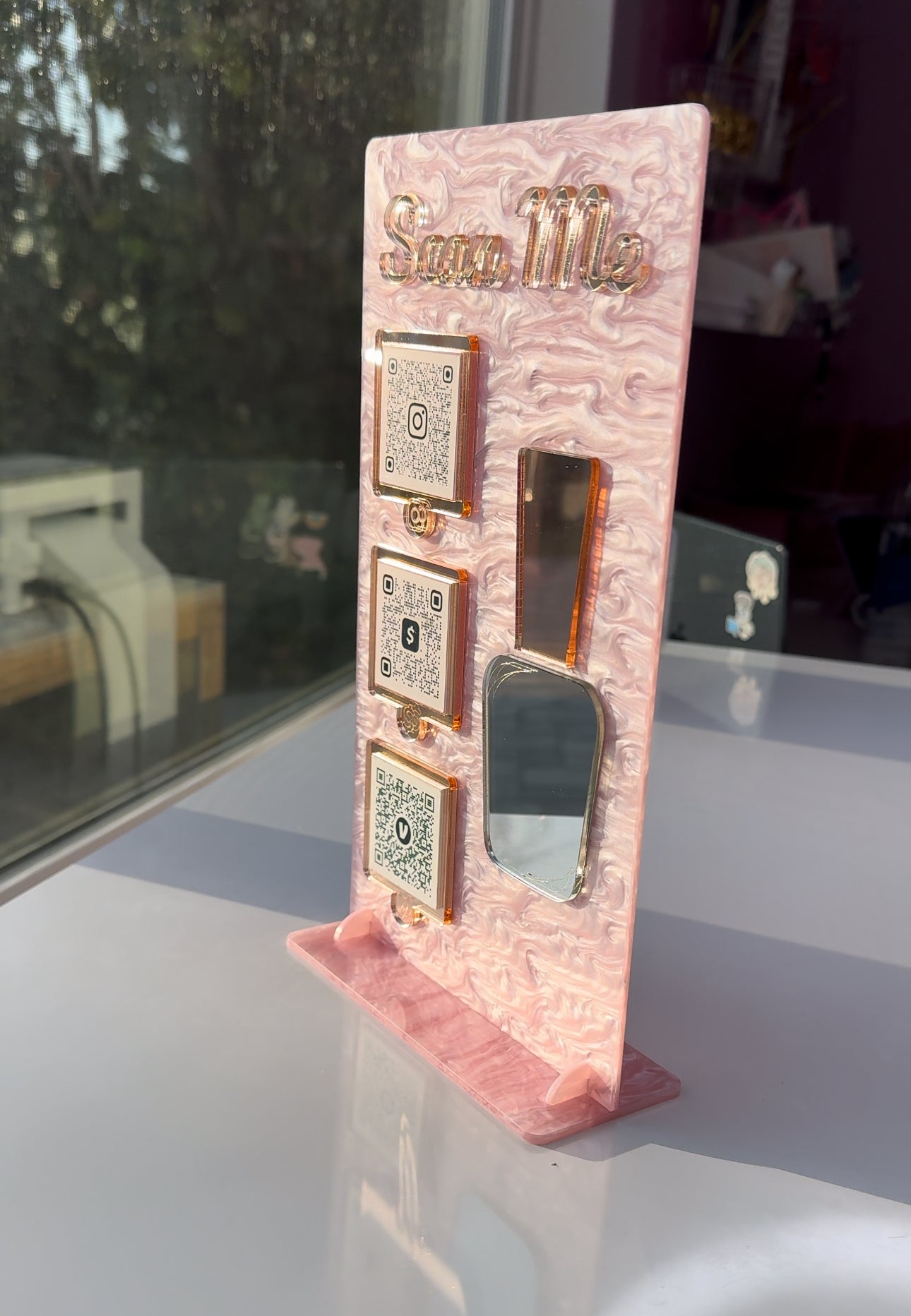 Nail Bottle 3 QR code acrylic stand FREE US DELIVERY