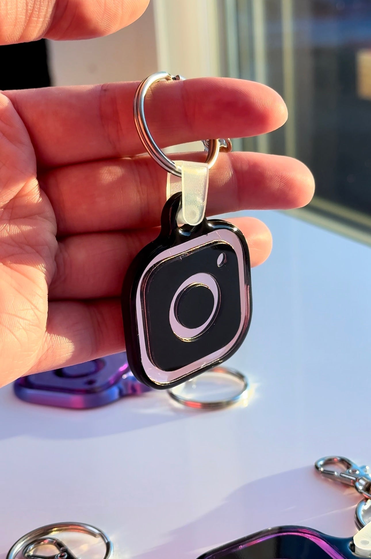 NFC Instagram with Mirror Logo KeyChain Free US Delivery