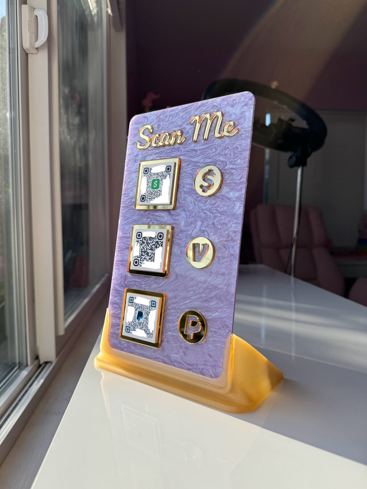 Rectangle 3 QR code acrylic stand FREE US DELIVERY