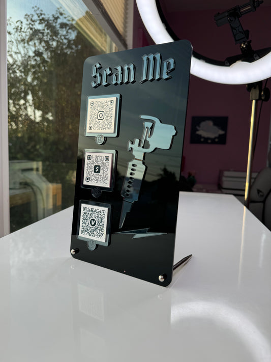 Tattoo  3 QR code acrylic stand FREE US DELIVERY