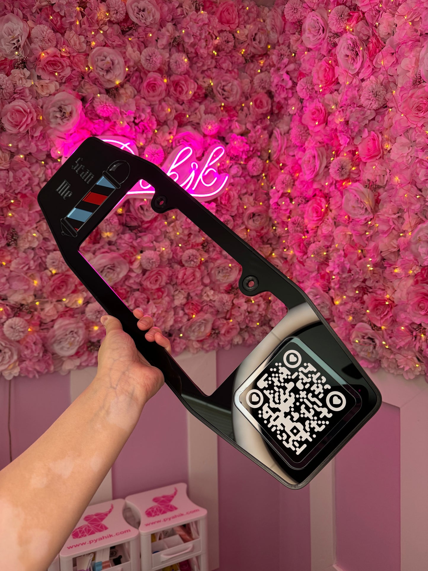Barber License Plate Frame with QR code FREE US shipping