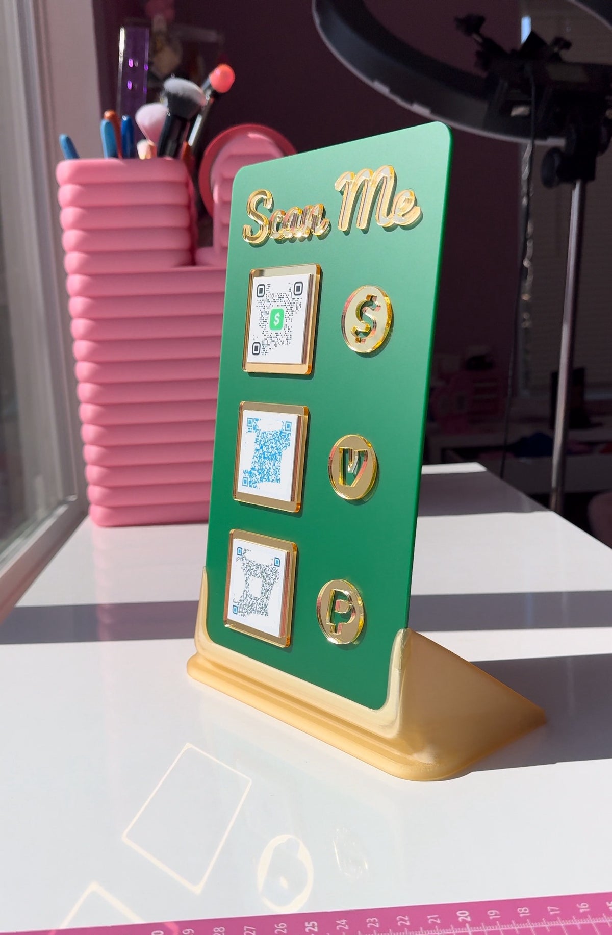 Rectangle 3 QR code acrylic stand FREE US DELIVERY