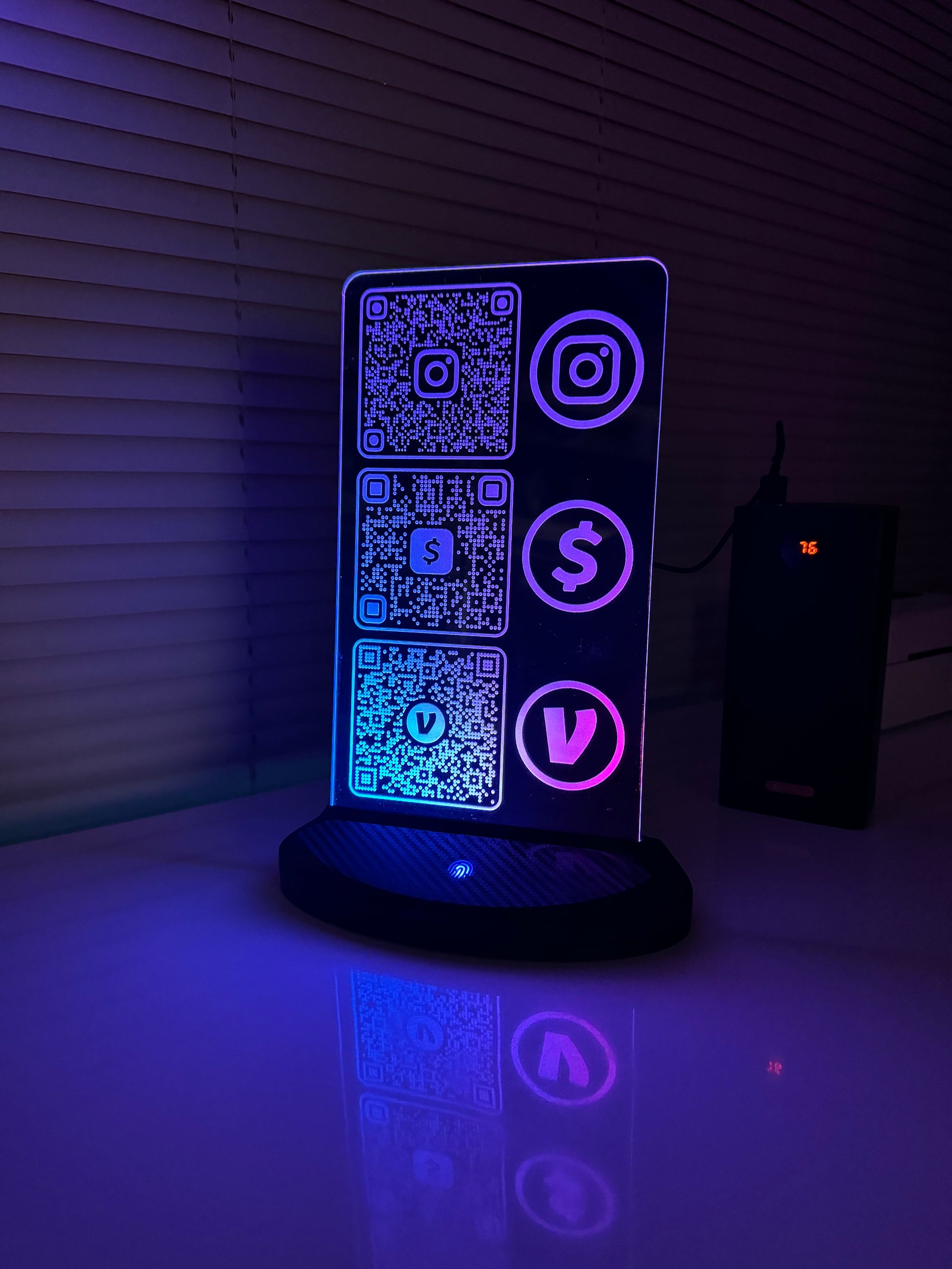 LED QR code acrylic stand FREE US DELIVERY – Pyahik nameplates