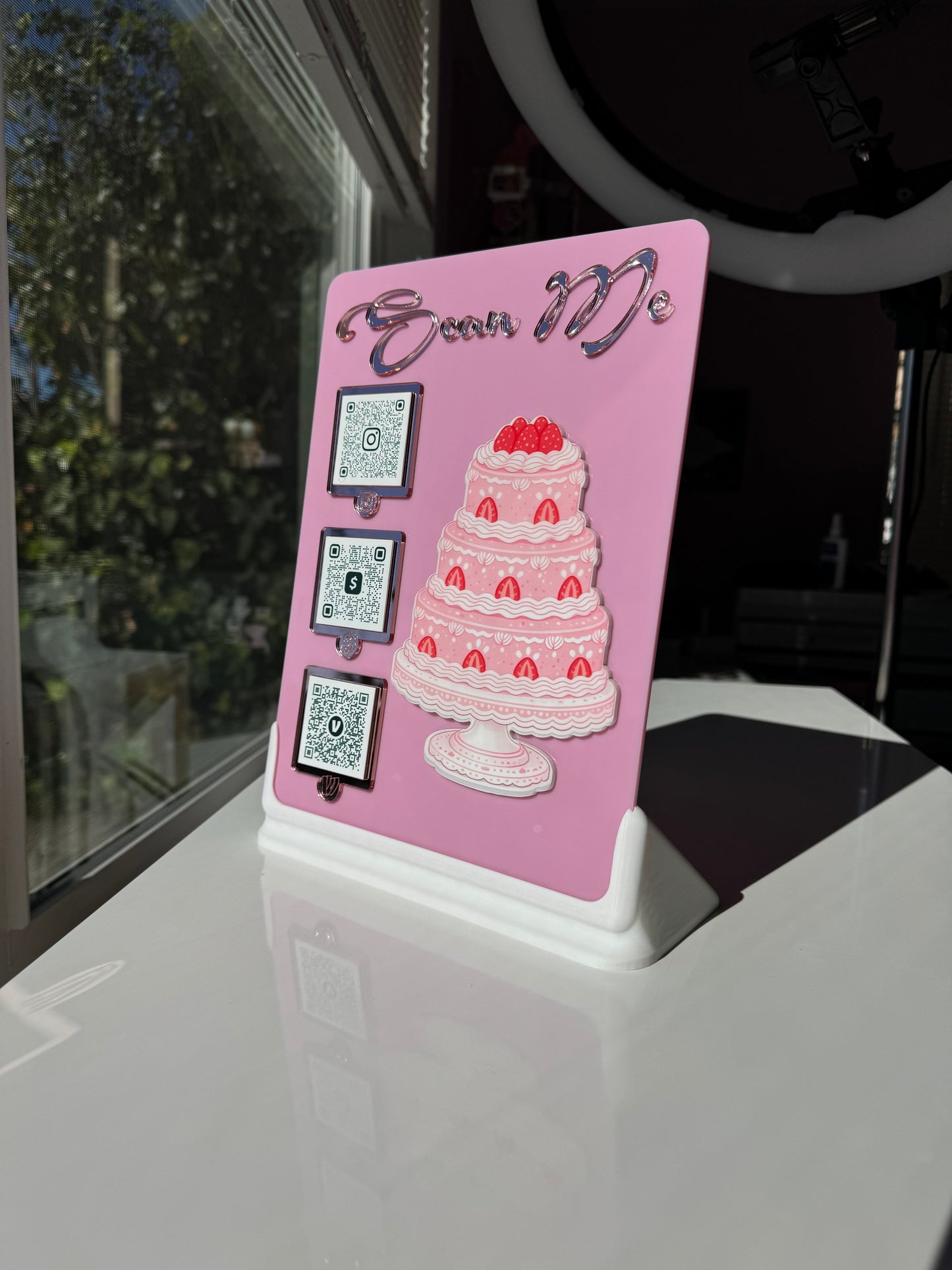 Cake 3 QR code acrylic stand FREE US DELIVERY