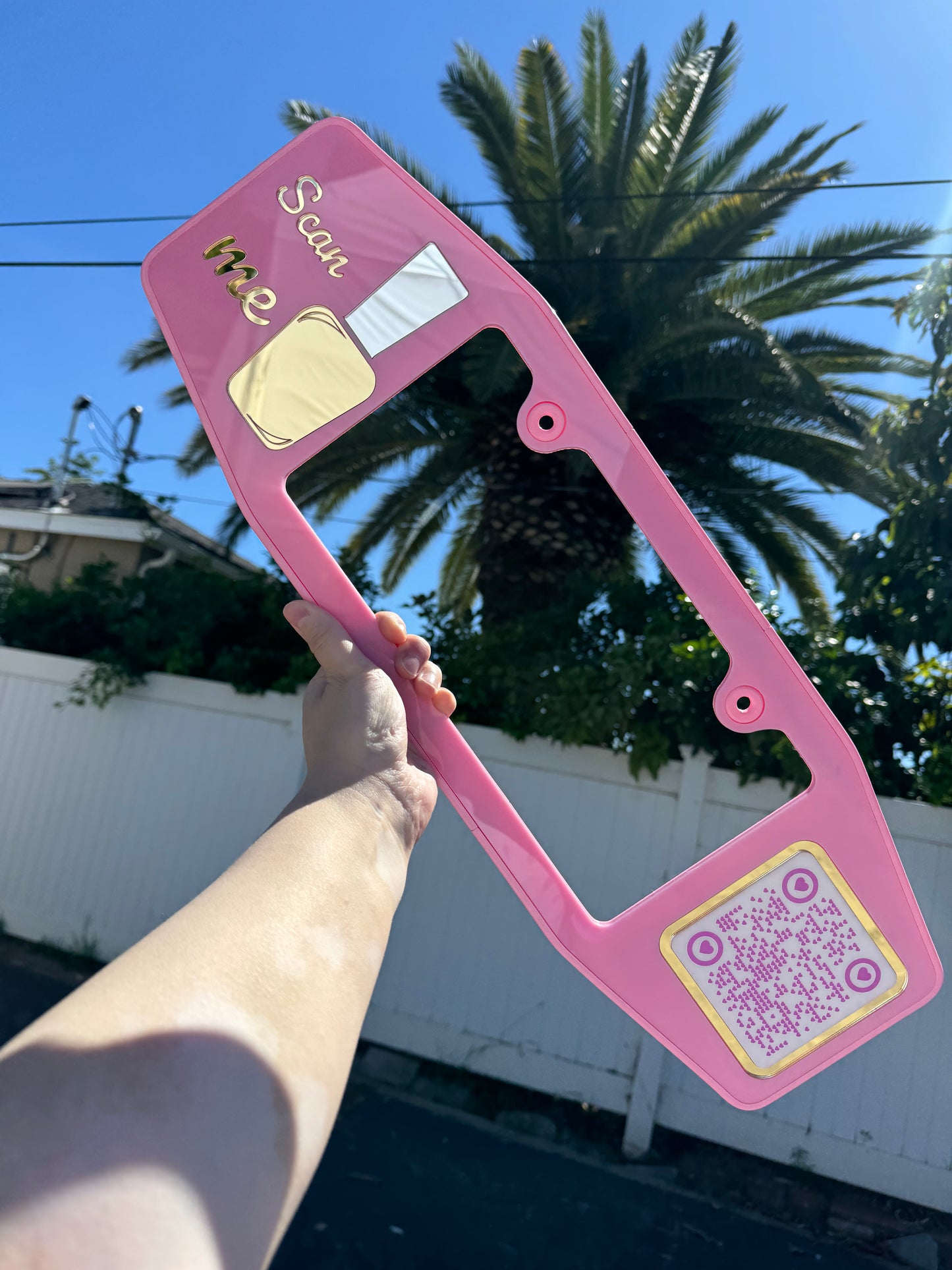 Nail Bottle License Plate Frame with QR code FREE US shipping