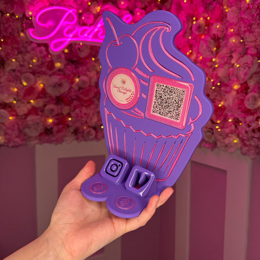 2 Payment Cupcake Stand, Logo AND INSTAGRAM  FREE US DELIVERY
