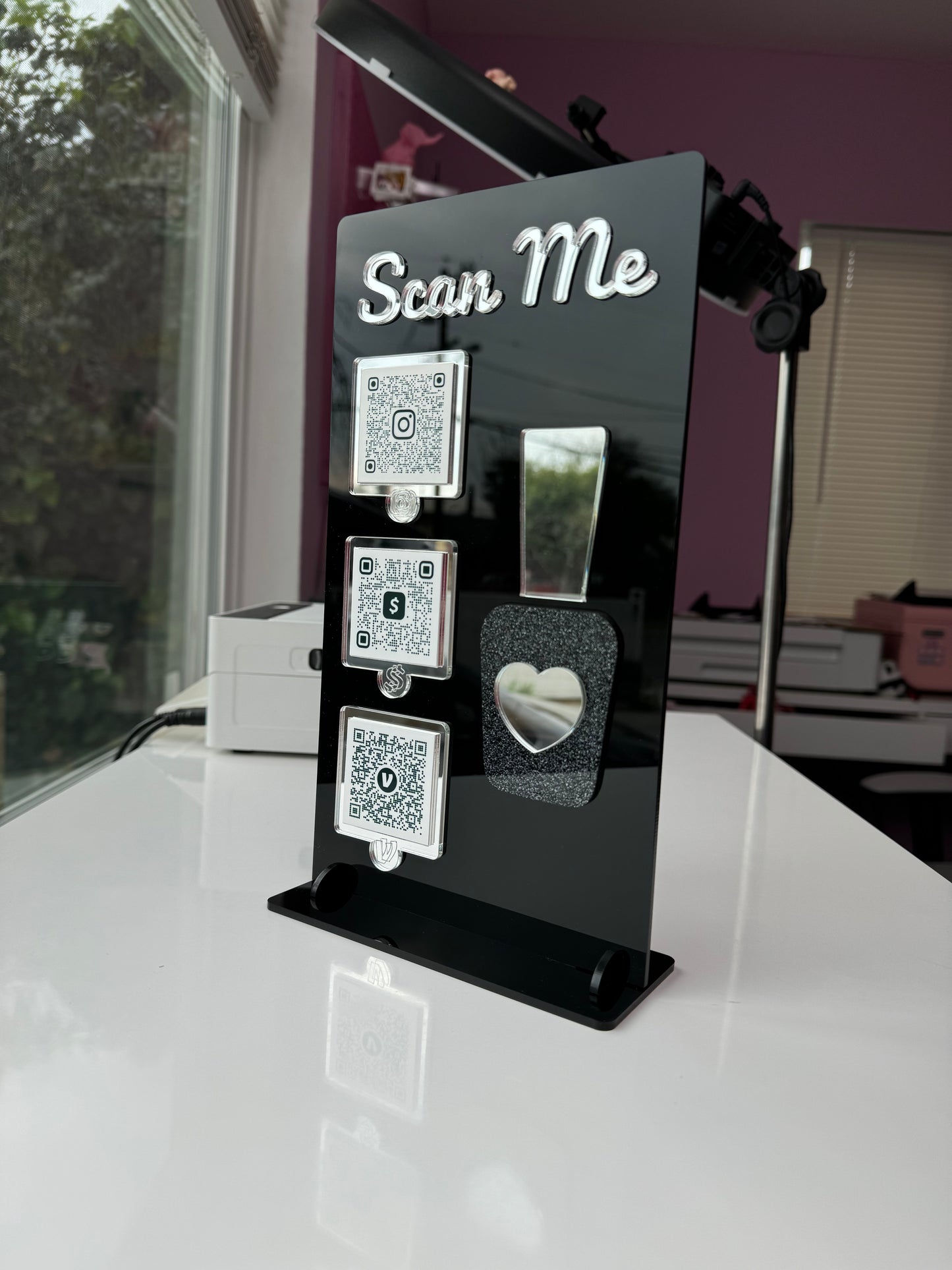 Nail Bottle 3 QR code acrylic stand FREE US DELIVERY