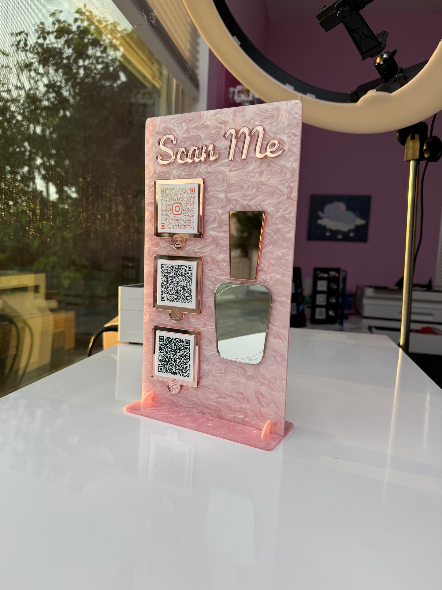 Nail Bottle 3 QR code acrylic stand FREE US DELIVERY