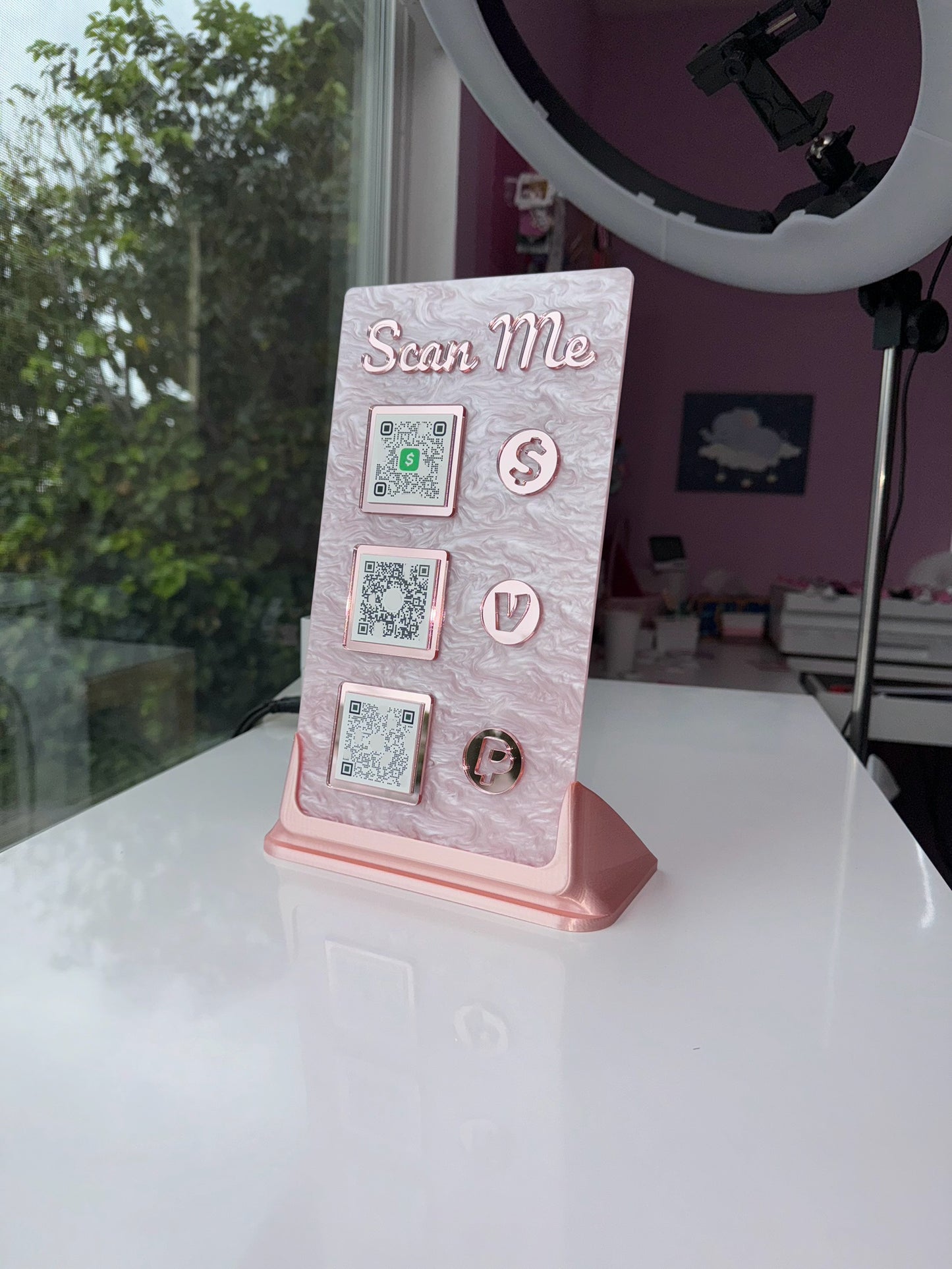 Rectangle 3 QR code acrylic stand FREE US DELIVERY