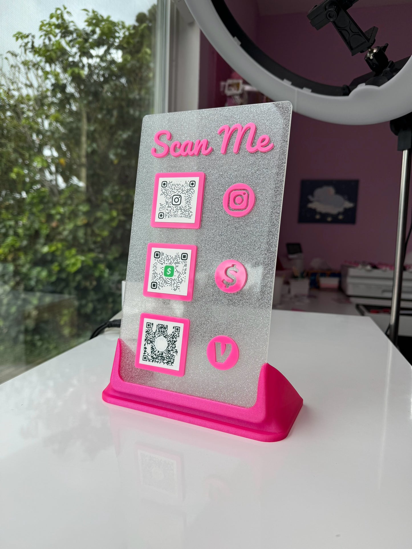 Rectangle 3 QR code acrylic stand FREE US DELIVERY