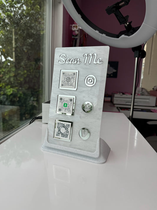 Rectangle 3 QR code acrylic stand FREE US DELIVERY