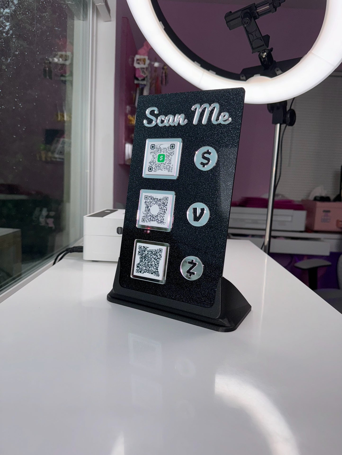 Rectangle 3 QR code acrylic stand FREE US DELIVERY