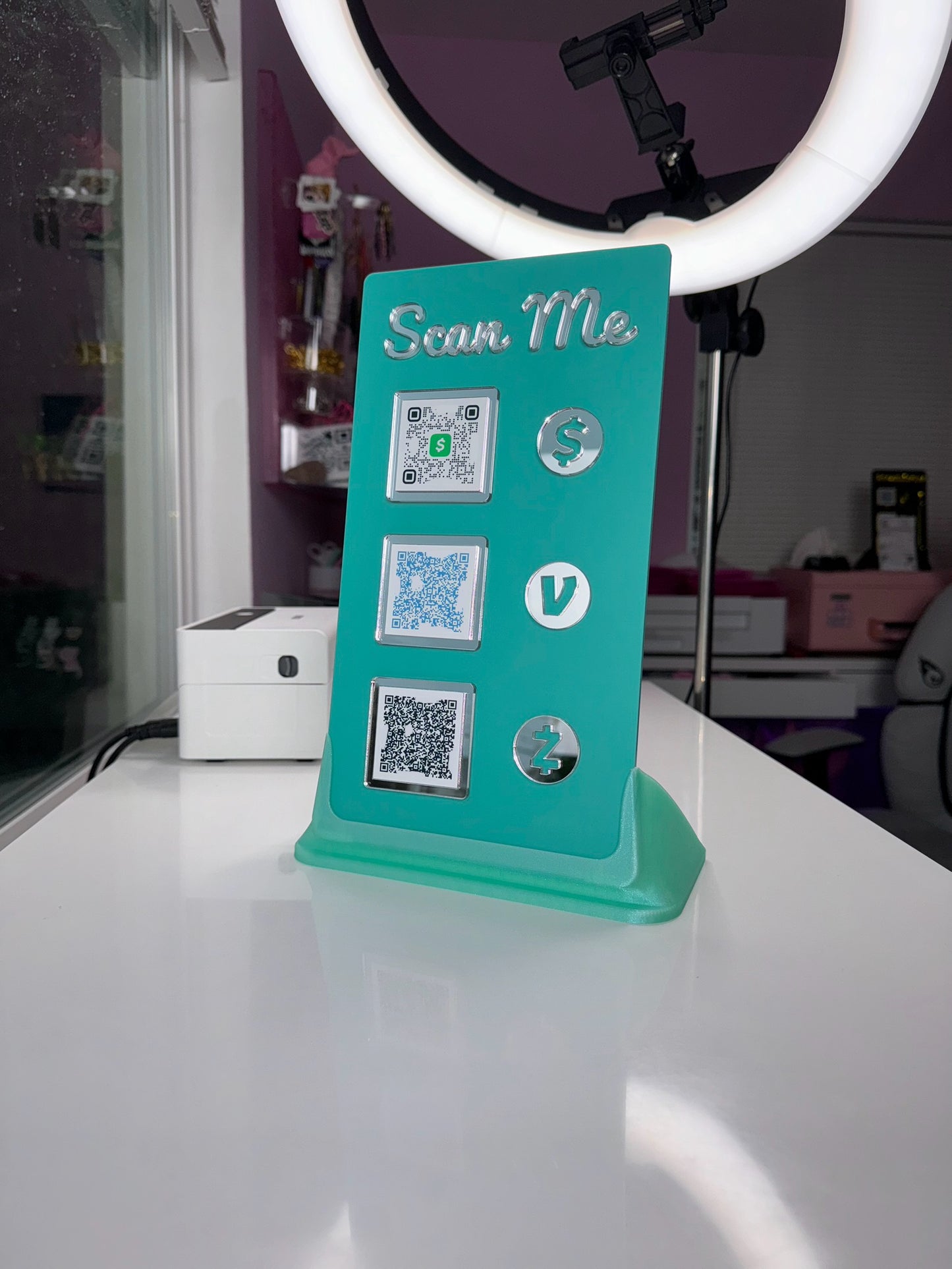 Rectangle 3 QR code acrylic stand FREE US DELIVERY