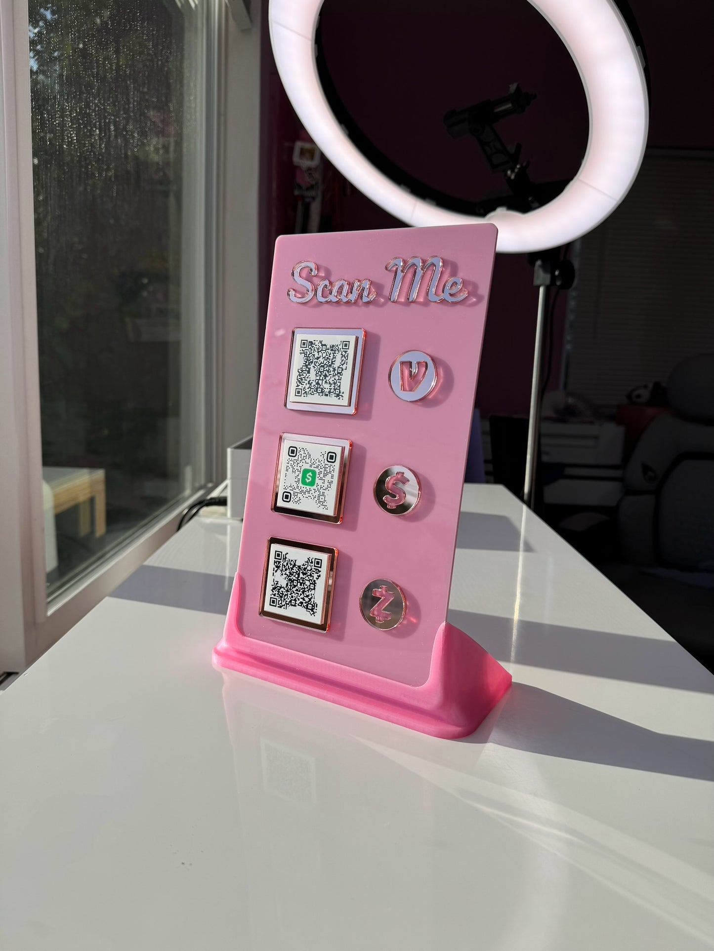 Rectangle 3 QR code acrylic stand FREE US DELIVERY